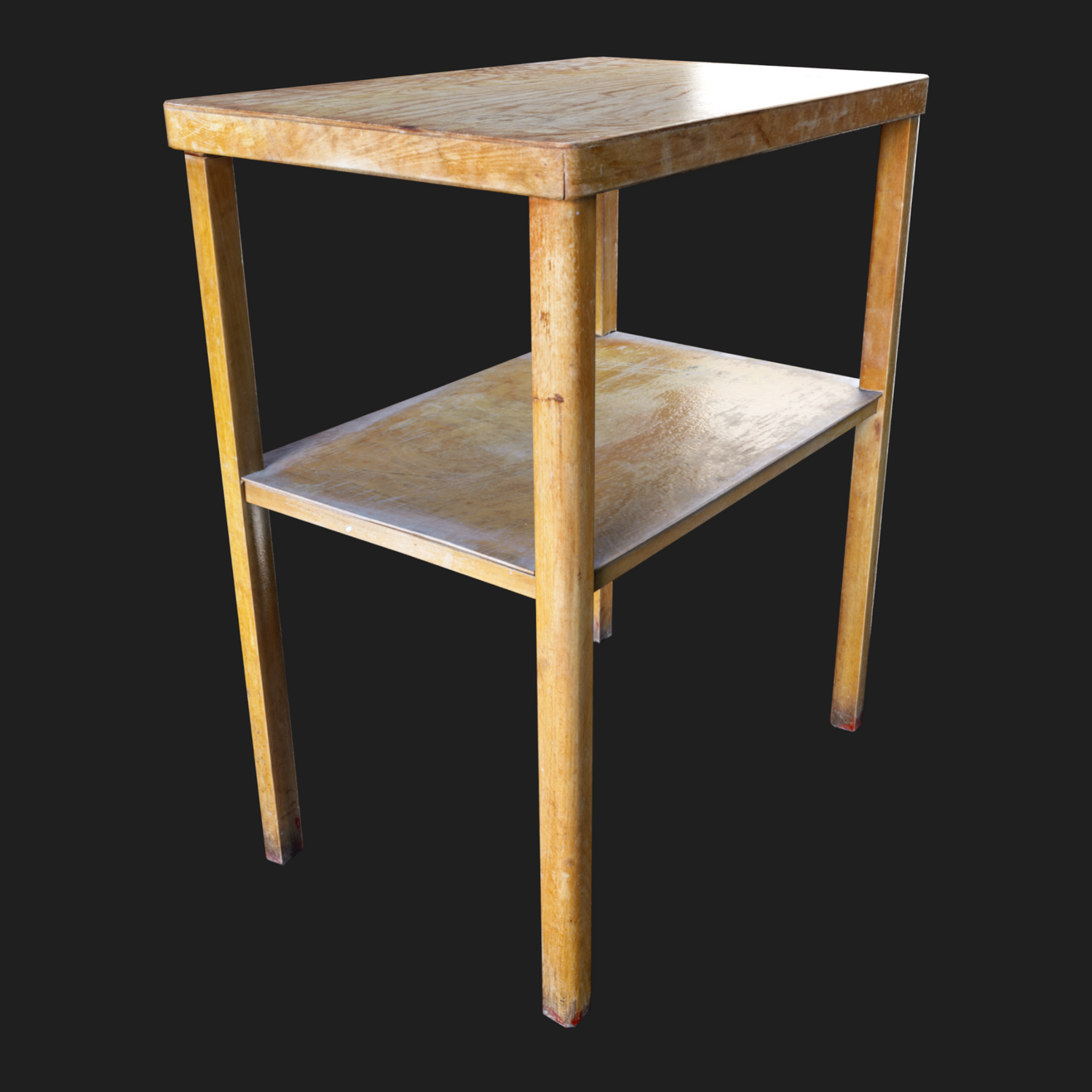 3D Aged Table with Storage Shelf
