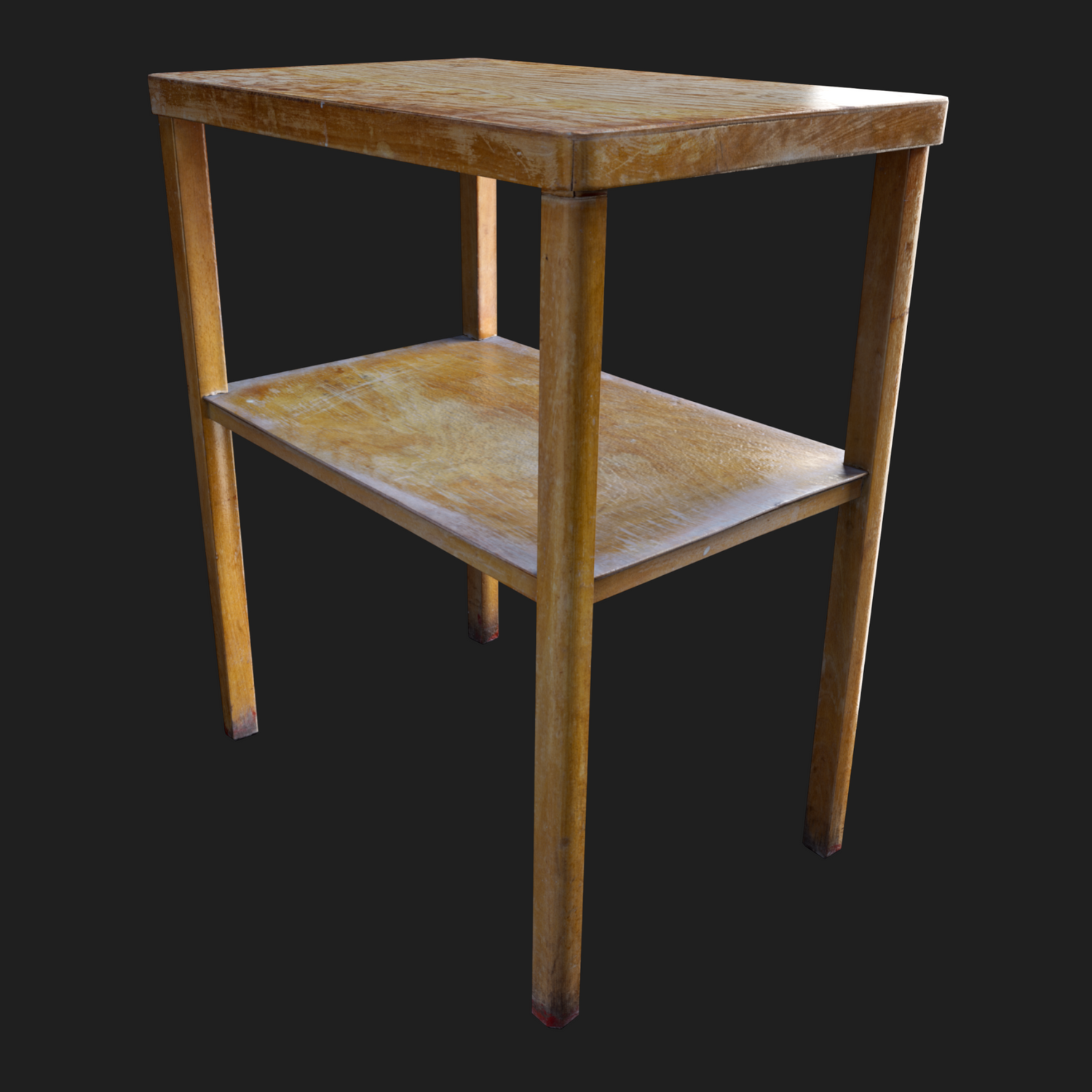 3D Aged Table with Storage Shelf
