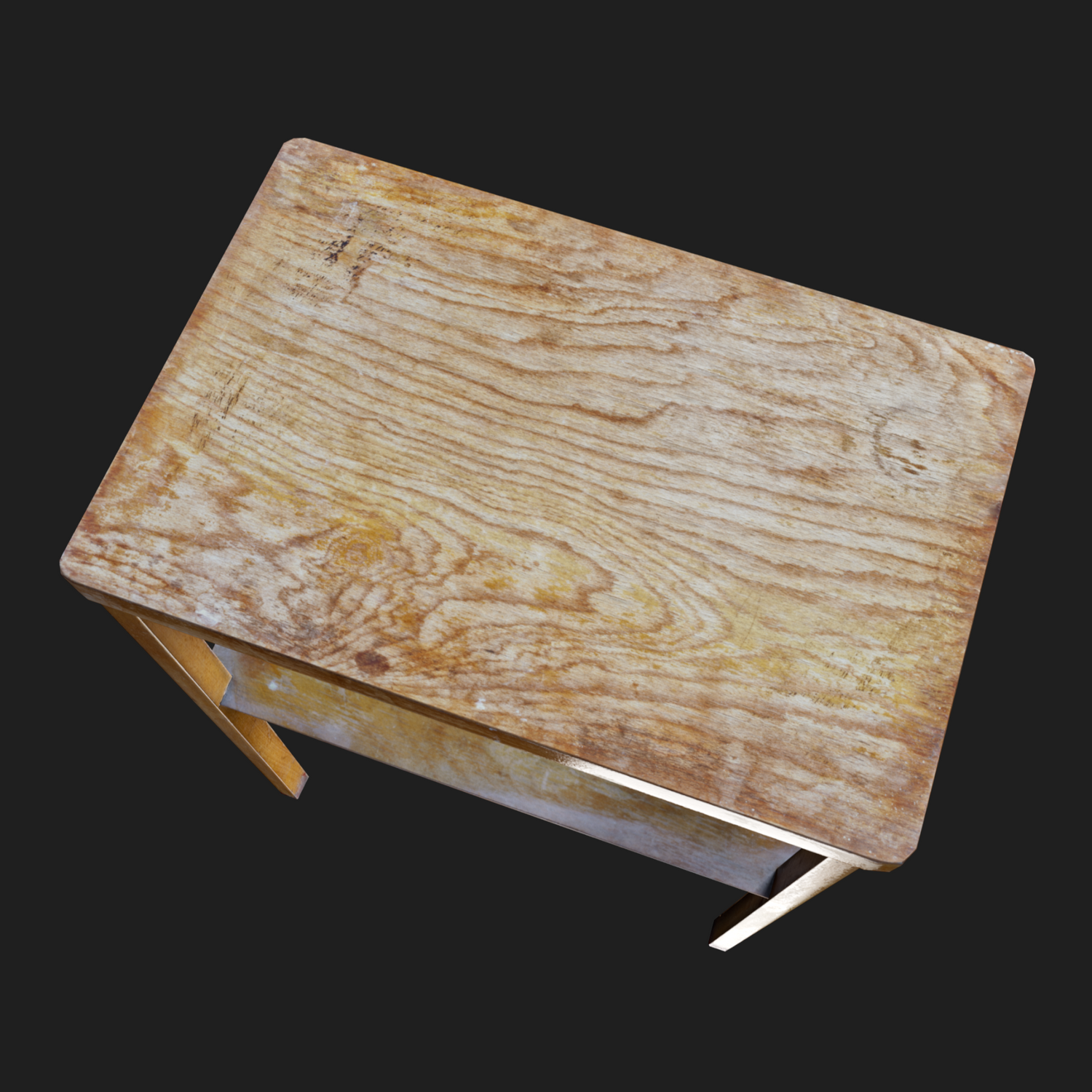 3D Aged Table with Storage Shelf