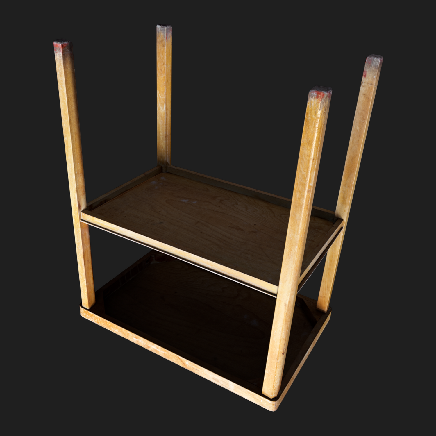 3D Aged Table with Storage Shelf