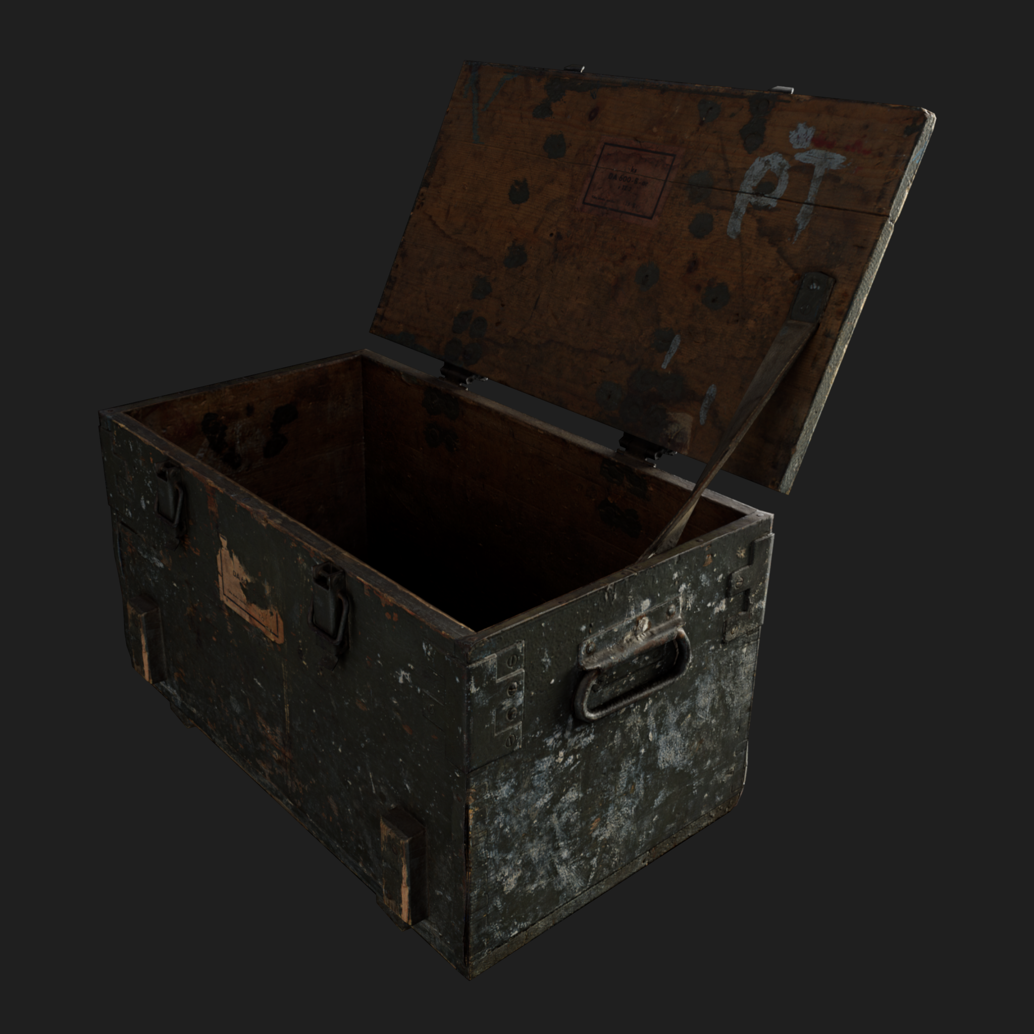 3D Ammo Wooden Green Box