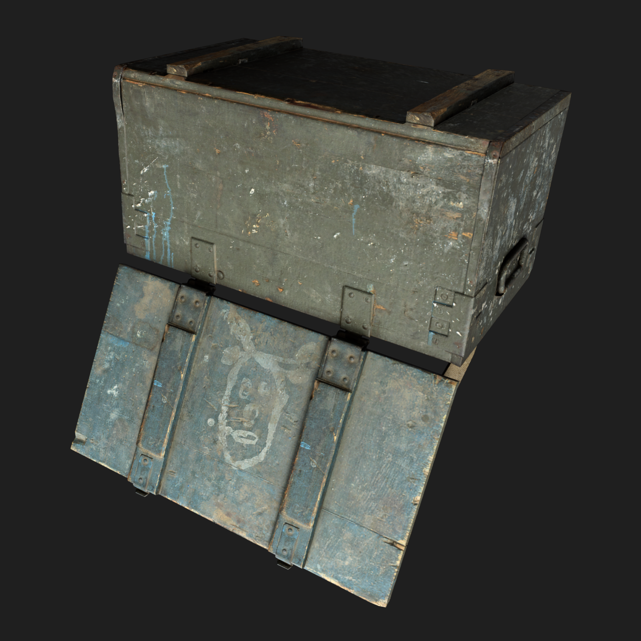 3D Ammo Wooden Green Box