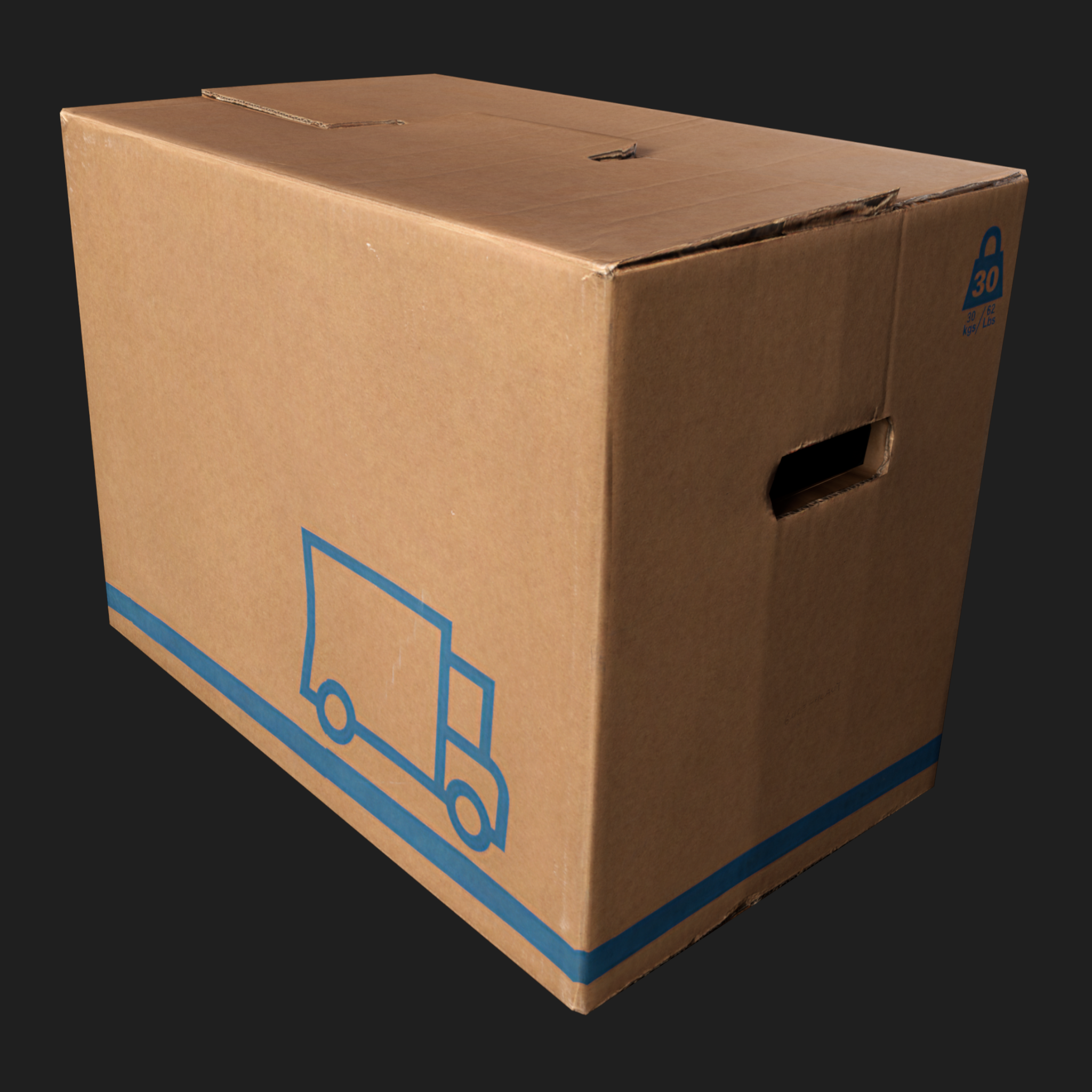 3D Cardboard Box Closed