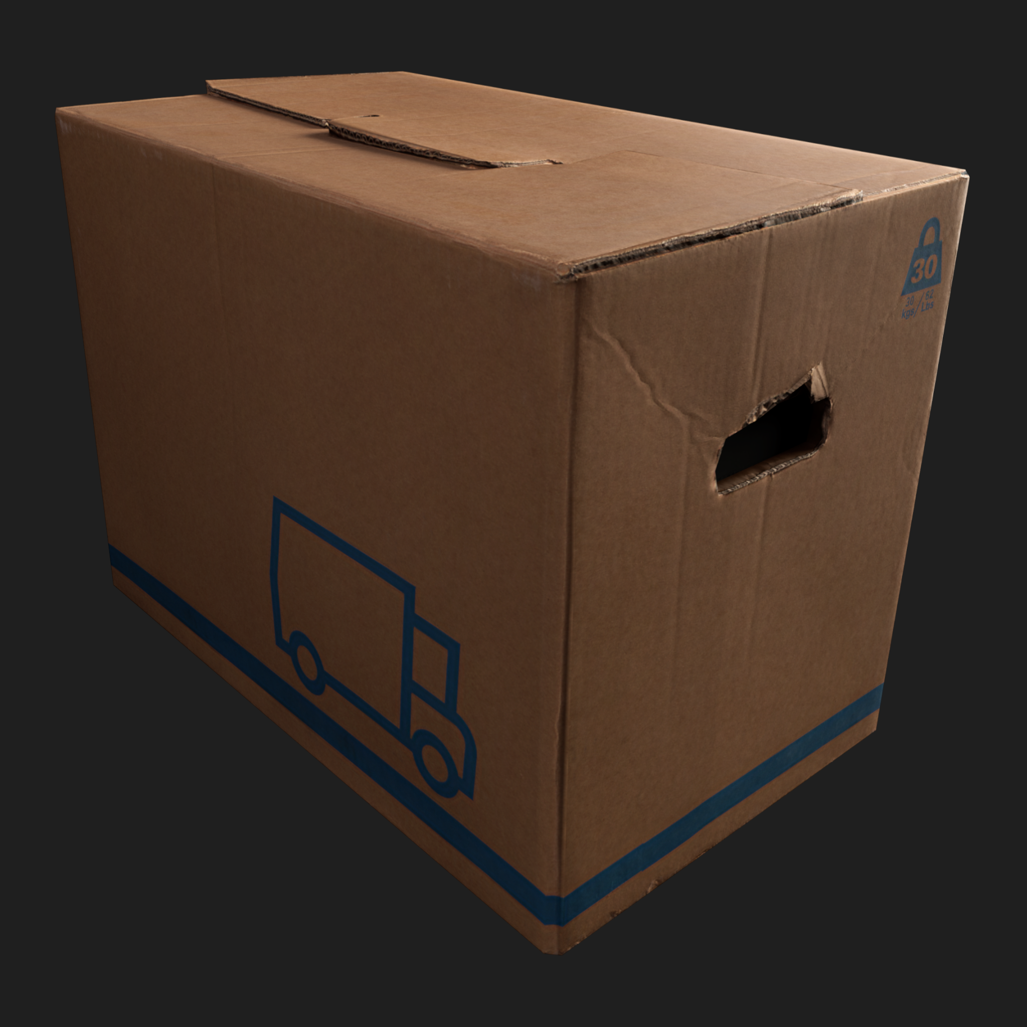 3D Cardboard Box Closed