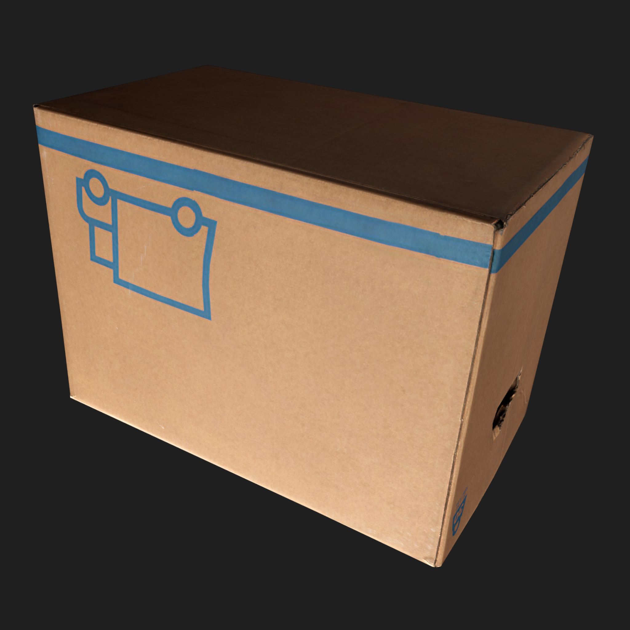 3D Cardboard Box Closed