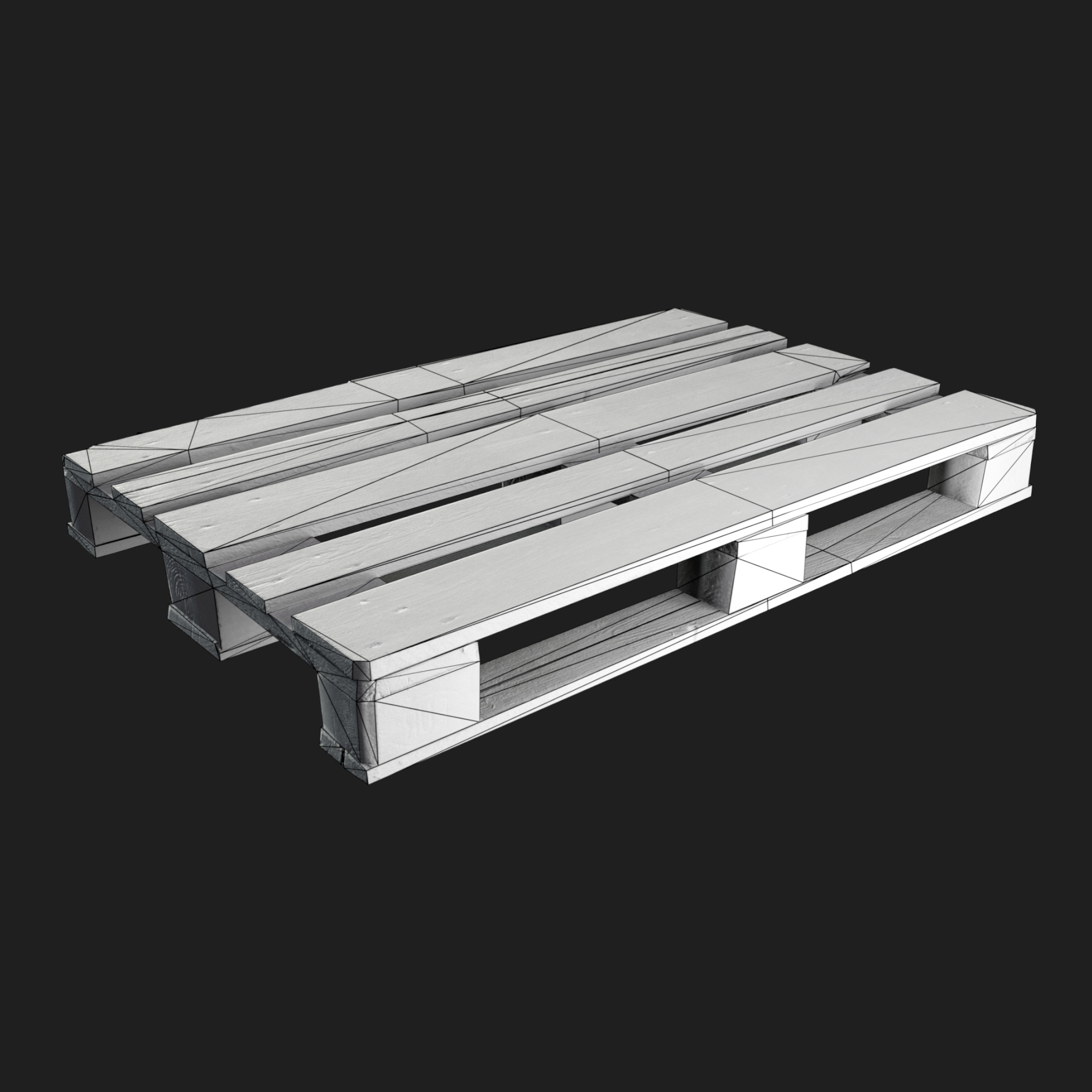 3D Euro Pallet wireframe