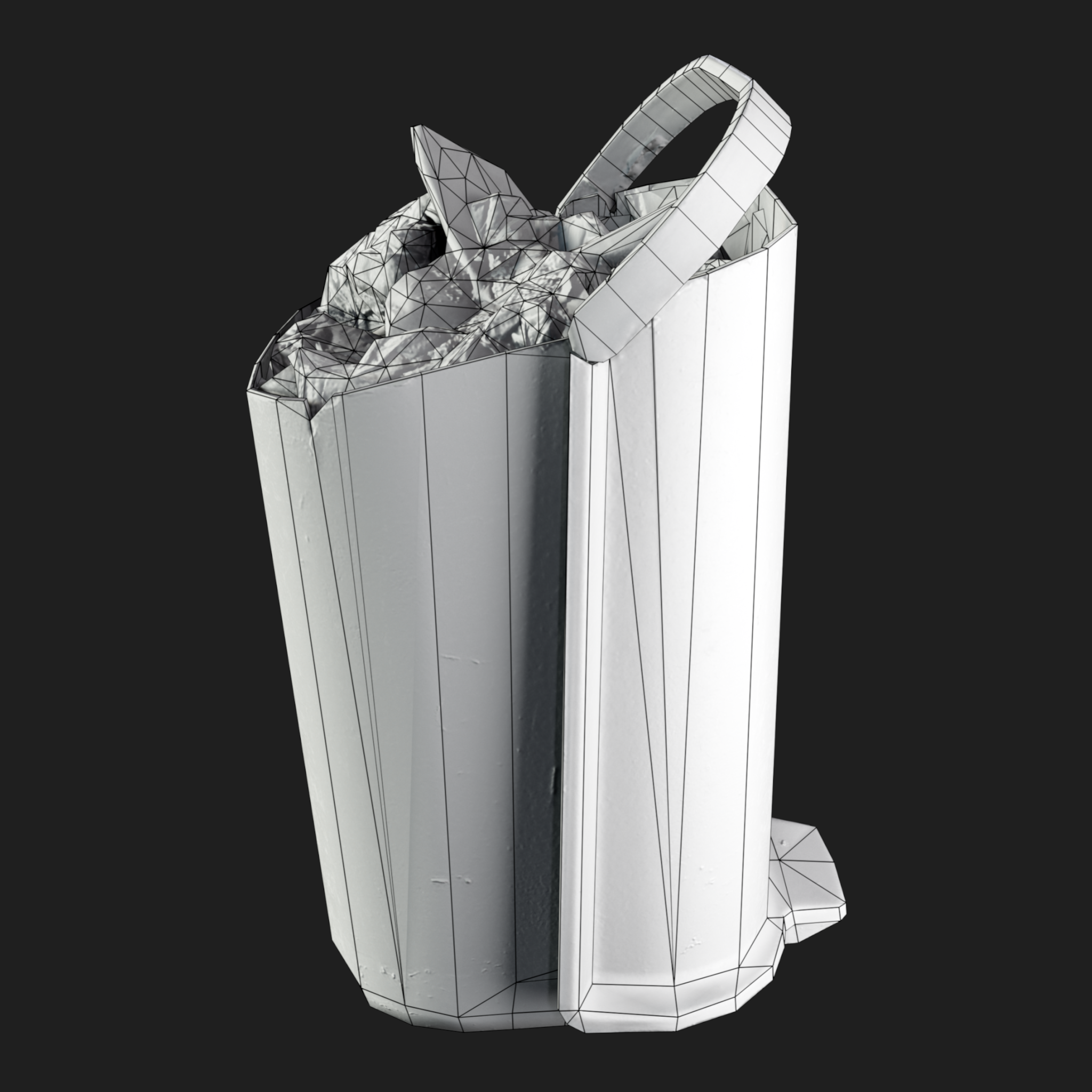3D Plastic Basket Rubbish