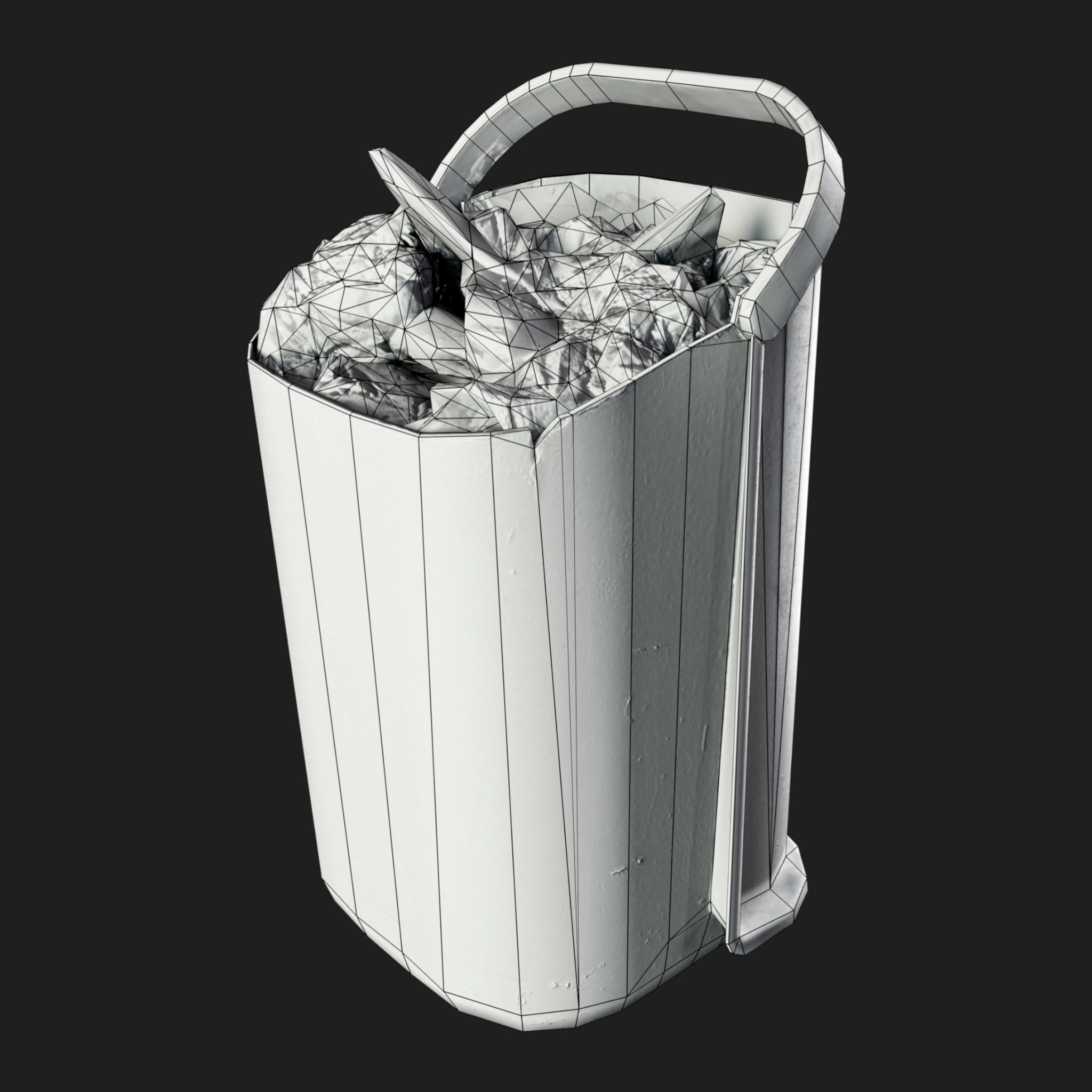 3D Plastic Basket Rubbish