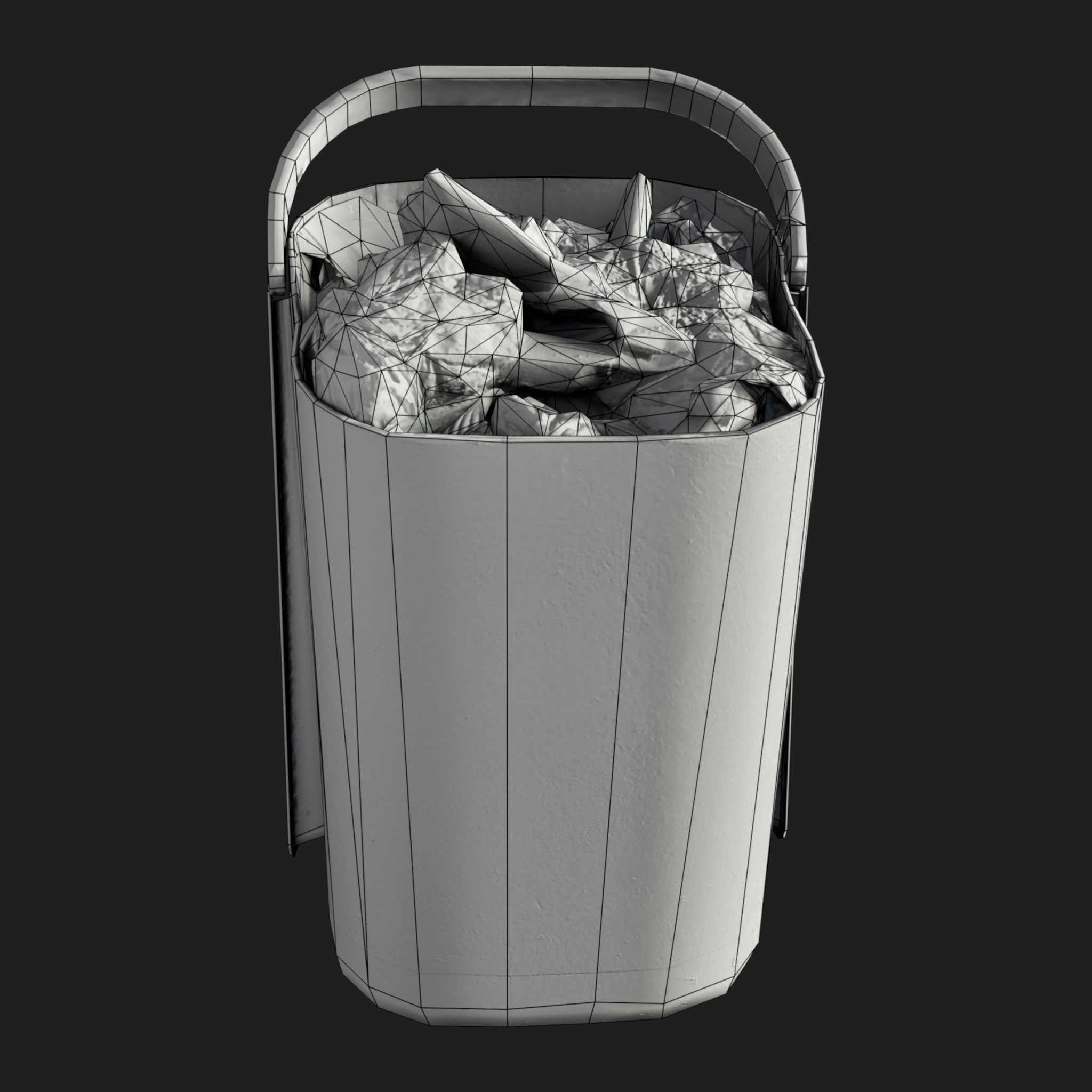 3D Plastic Basket Rubbish