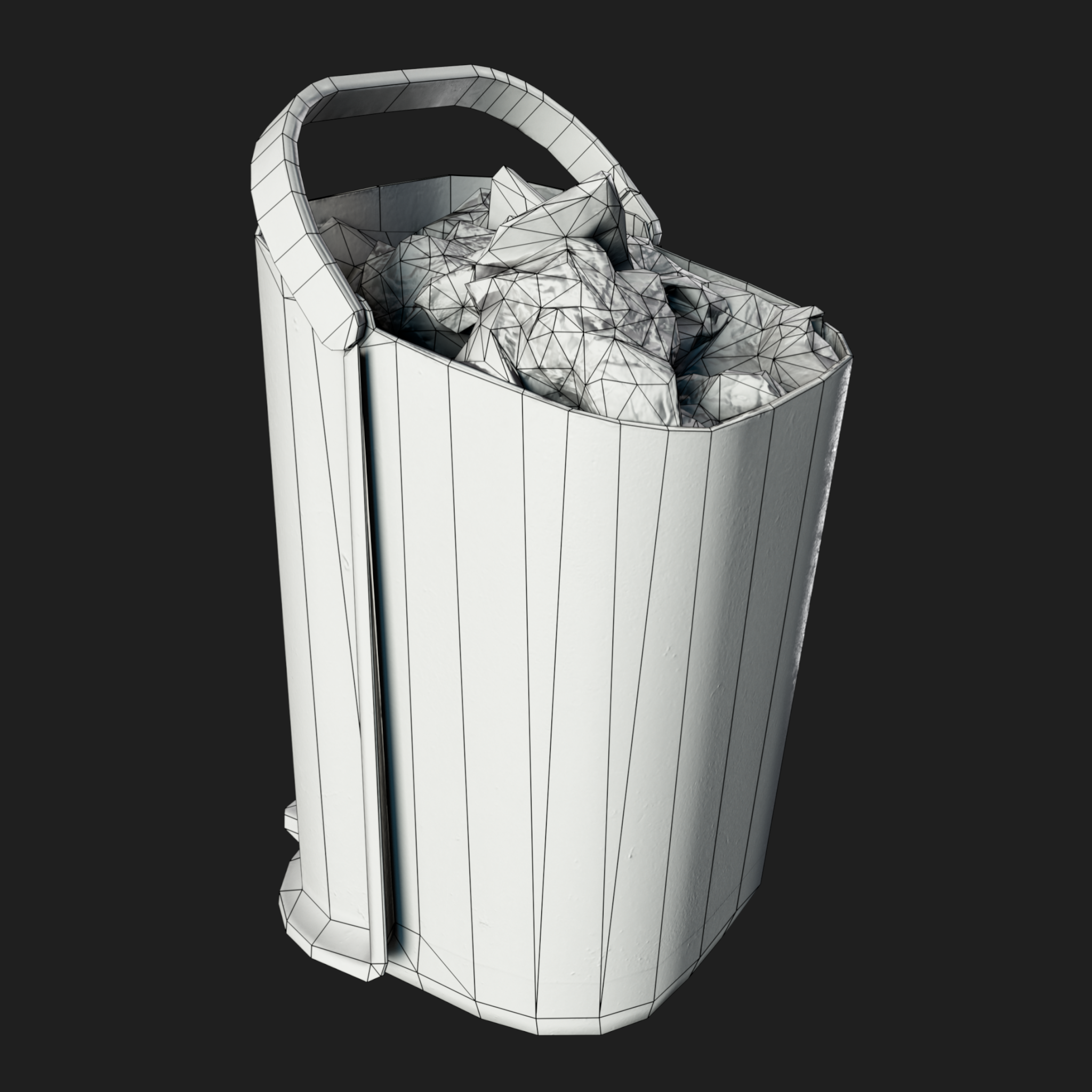 3D Plastic Basket Rubbish