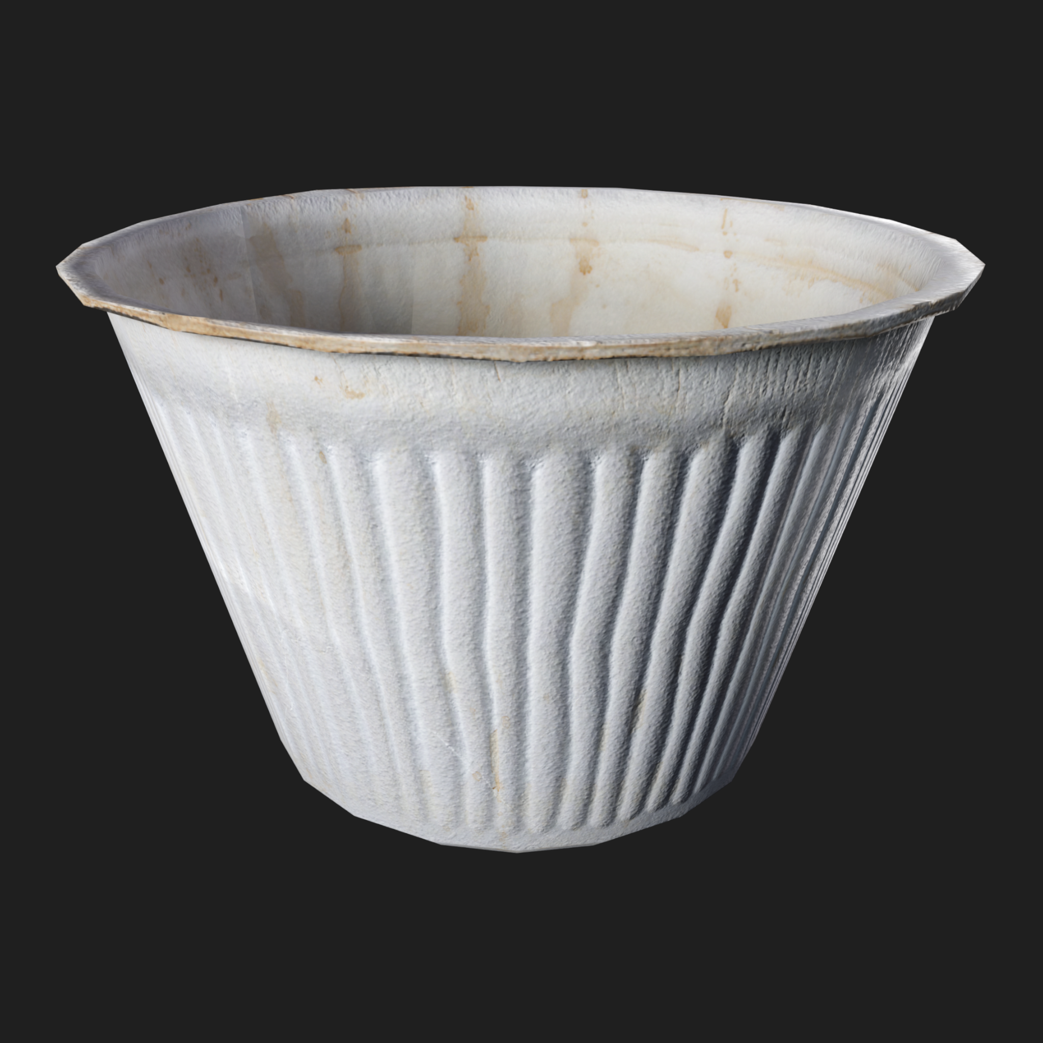 3D Dirty White Plastic Bowl