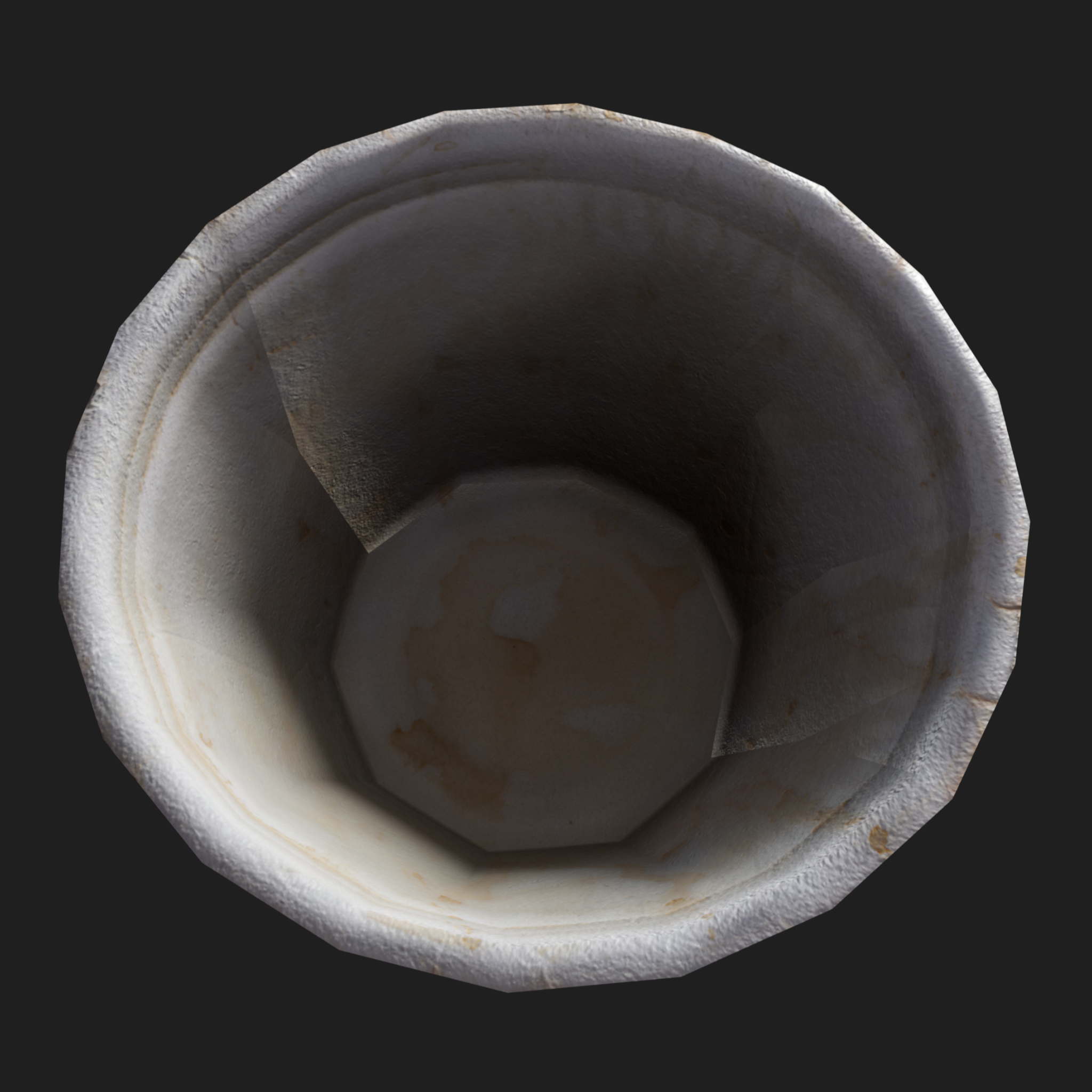 3D Dirty White Plastic Bowl