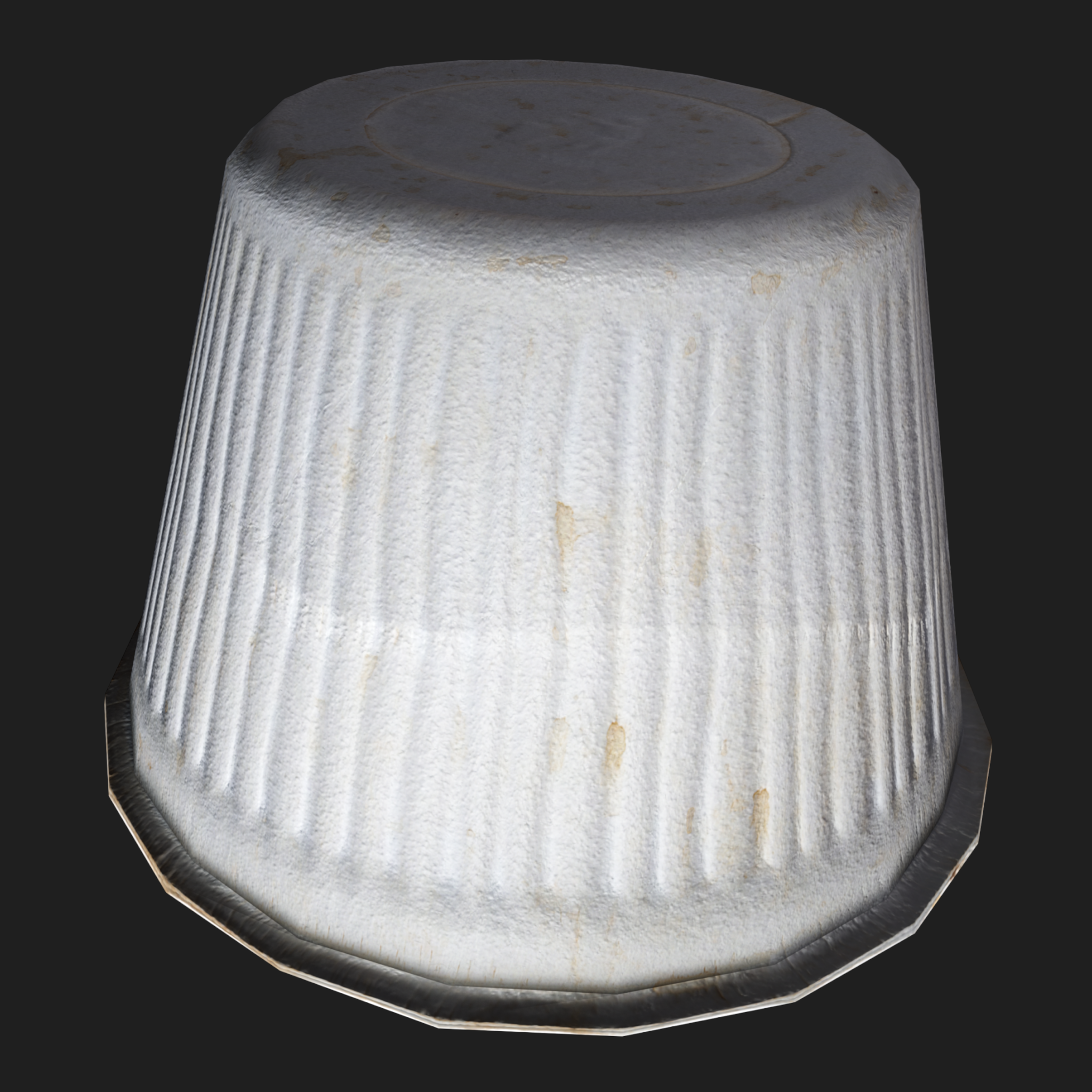 3D Dirty White Plastic Bowl