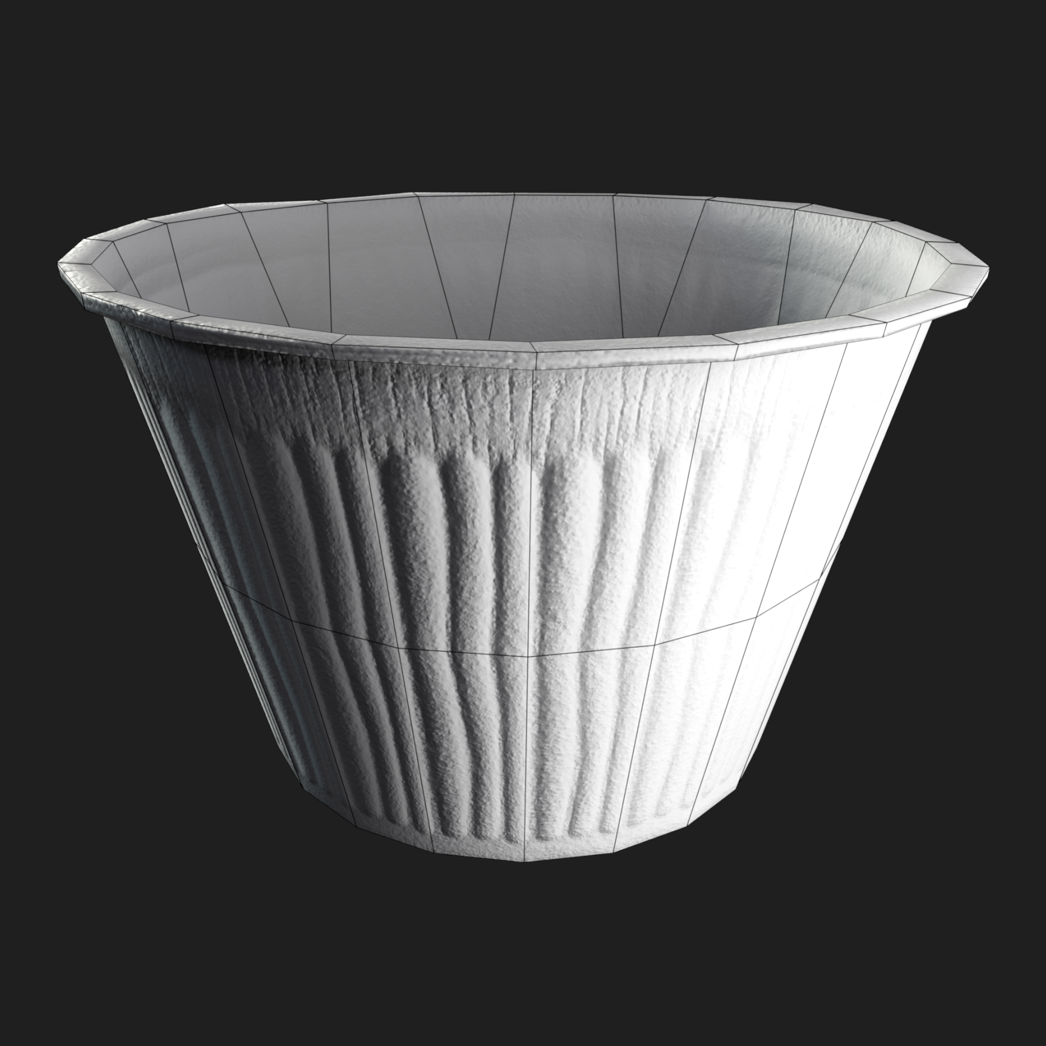 3D Dirty White Plastic Bowl wireframe