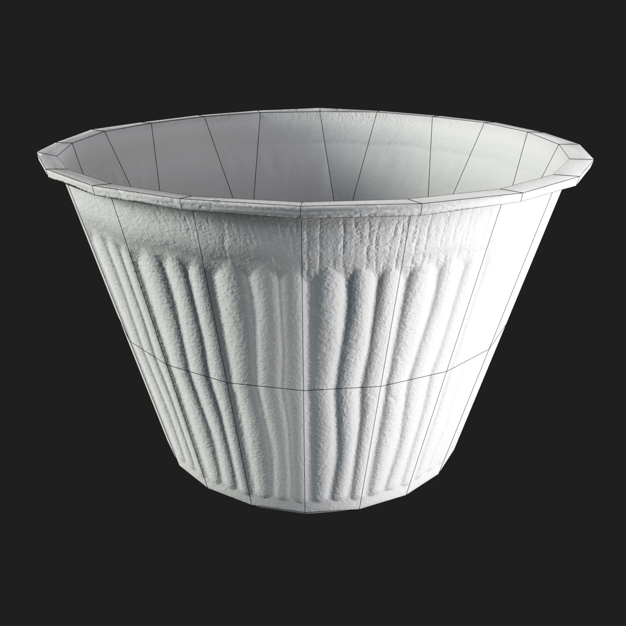 3D Dirty White Plastic Bowl