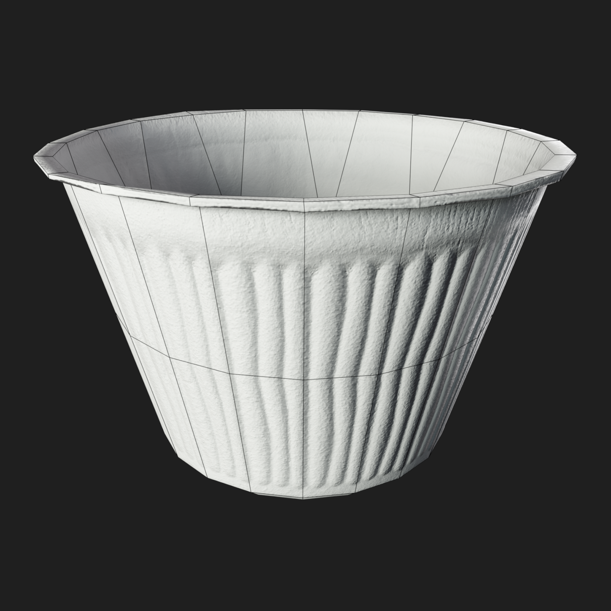 3D Dirty White Plastic Bowl