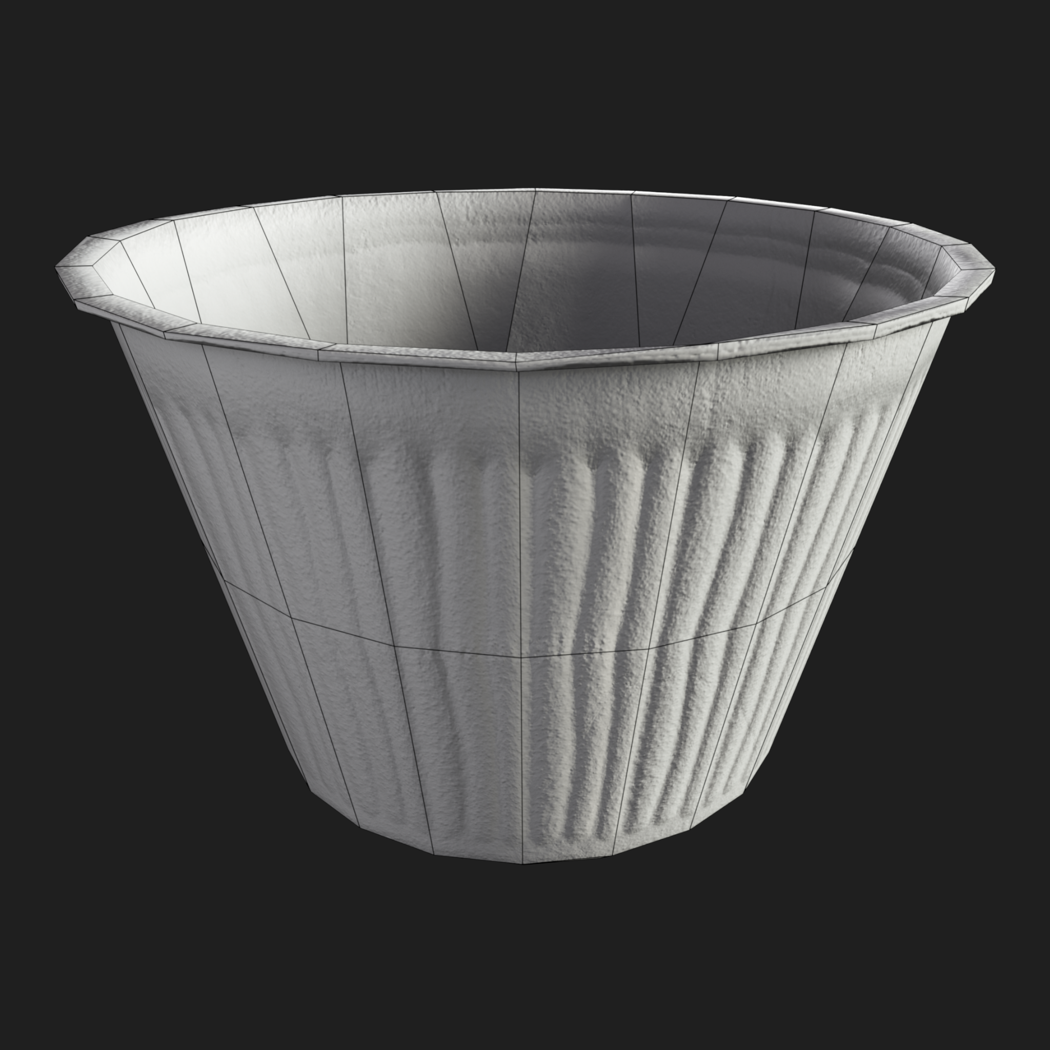 3D Dirty White Plastic Bowl