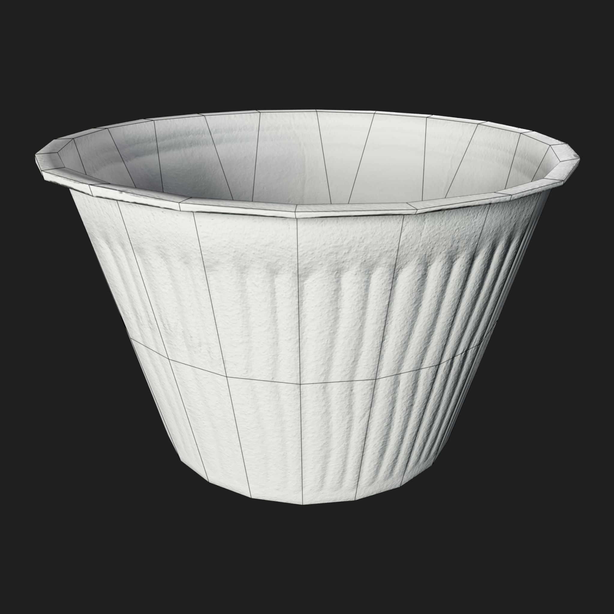 3D Dirty White Plastic Bowl
