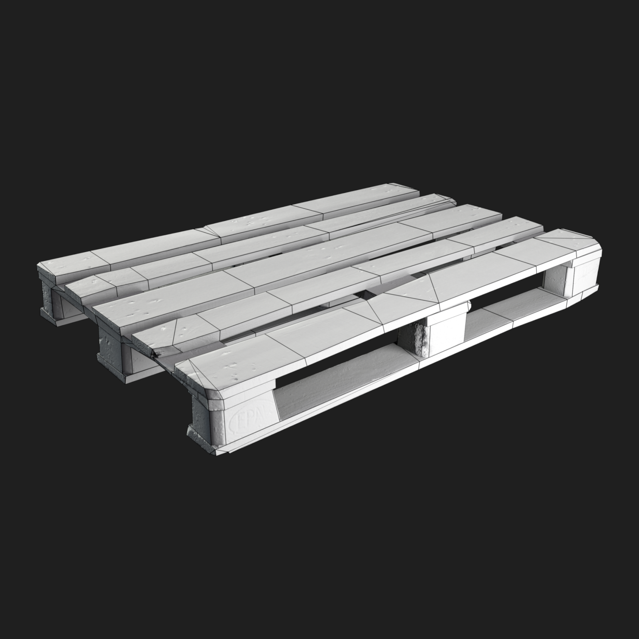 3D Euro Pallet wireframe