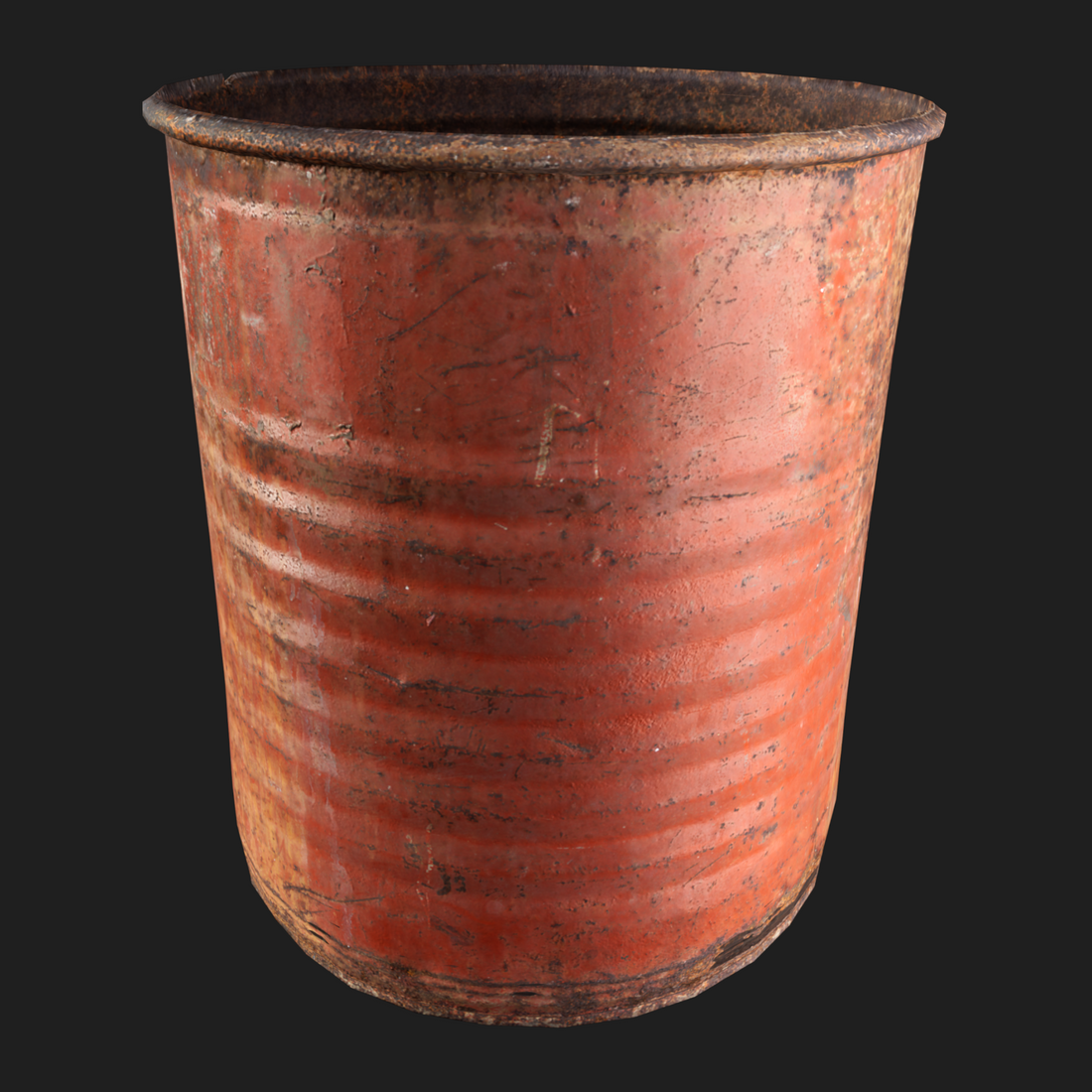 3D Red Rusty Barrel
