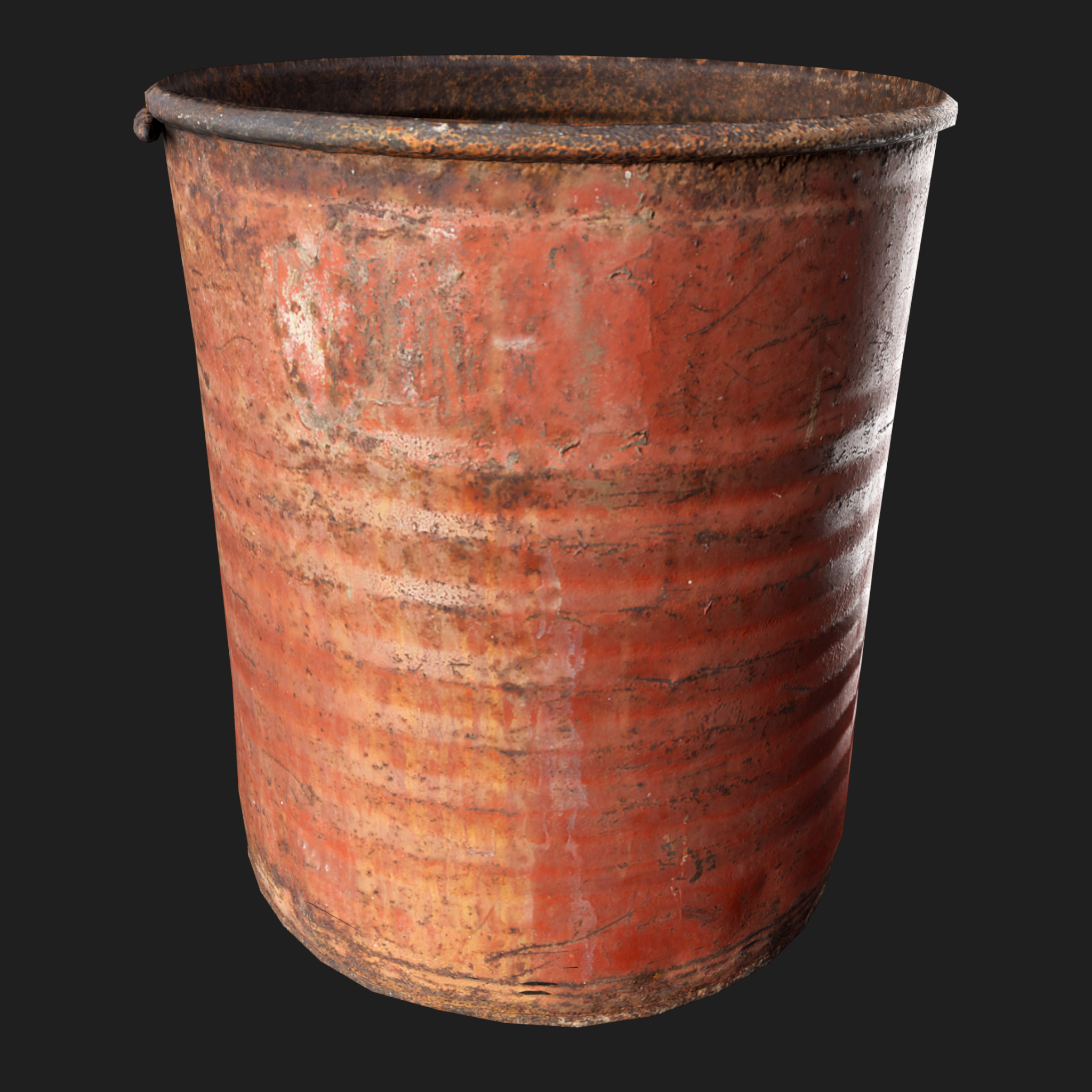 3D Red Rusty Barrel