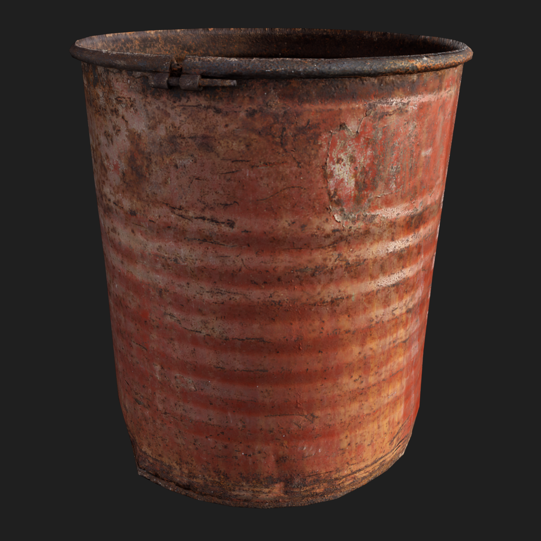3D Red Rusty Barrel