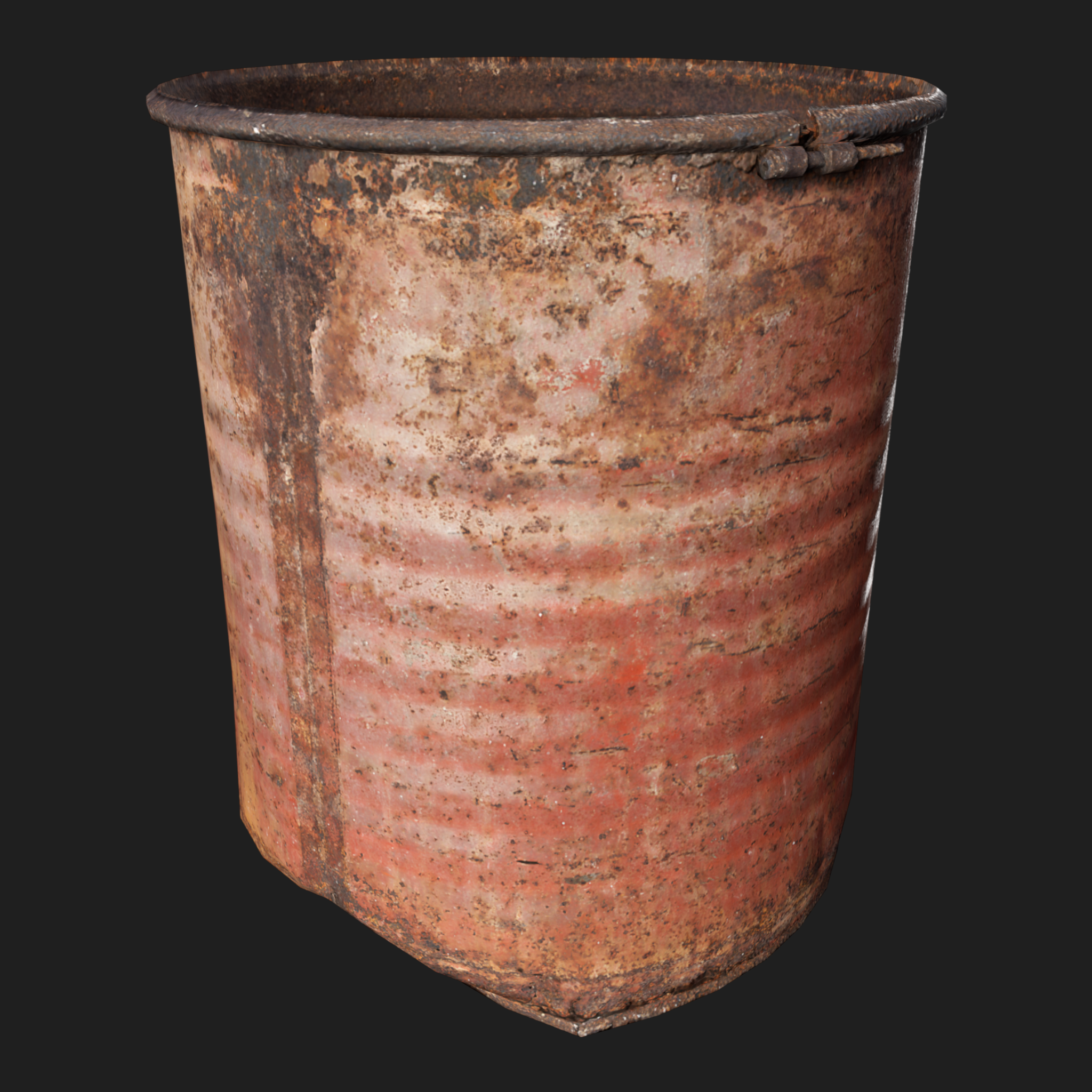 3D Red Rusty Barrel