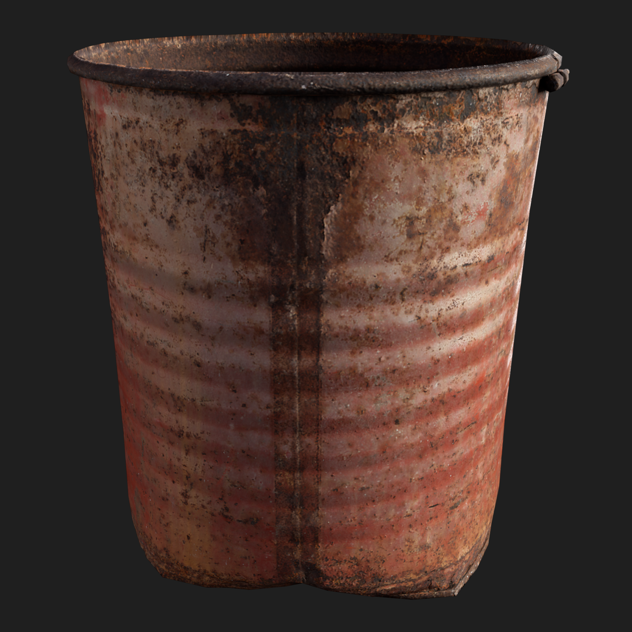 3D Red Rusty Barrel