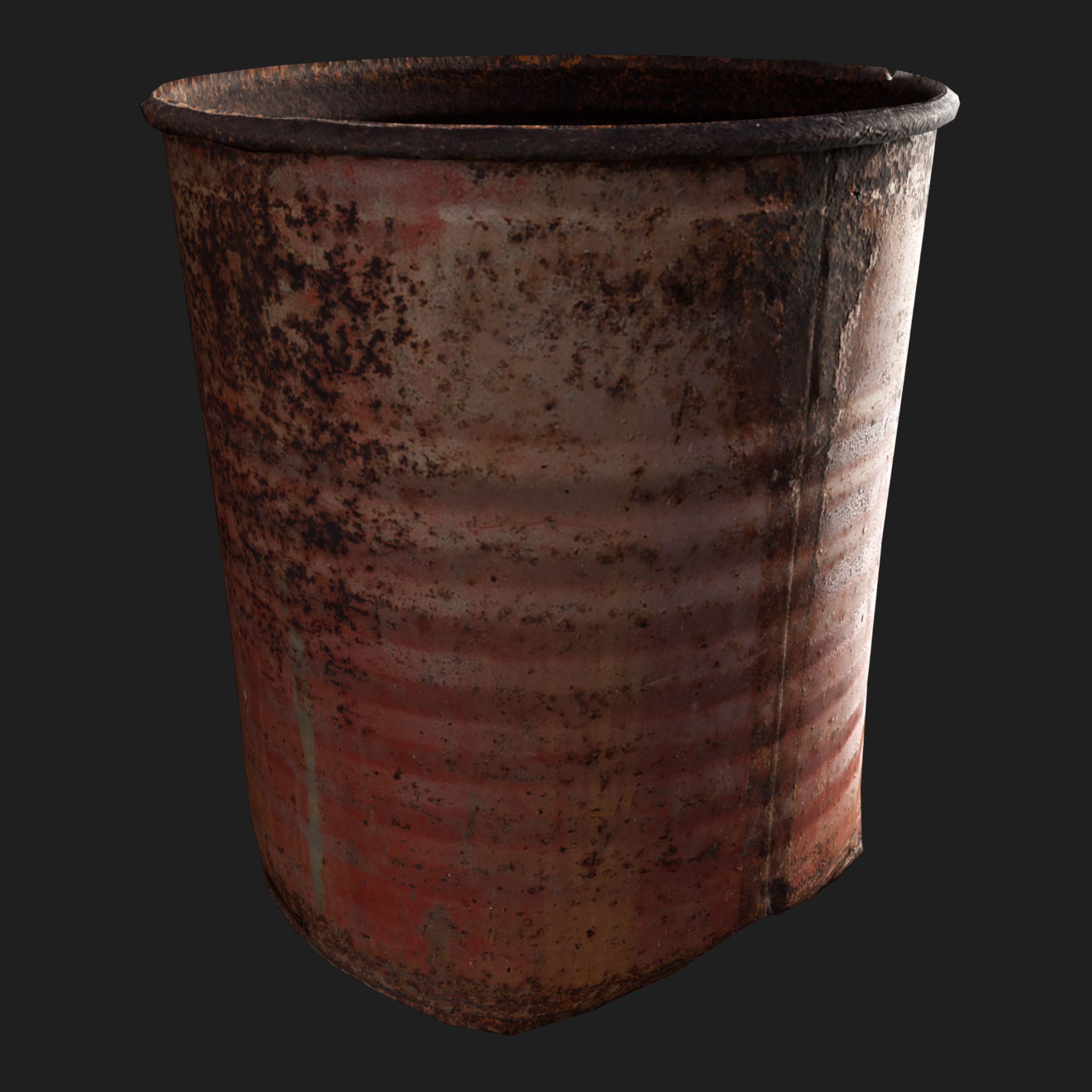3D Red Rusty Barrel