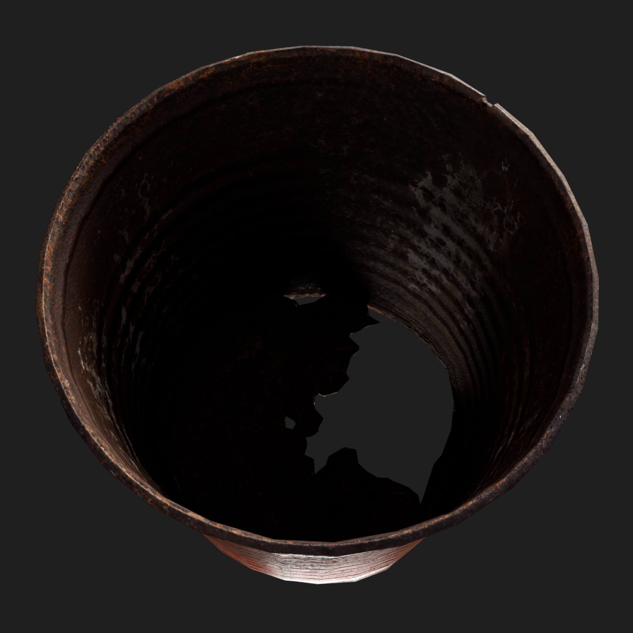 3D Red Rusty Barrel