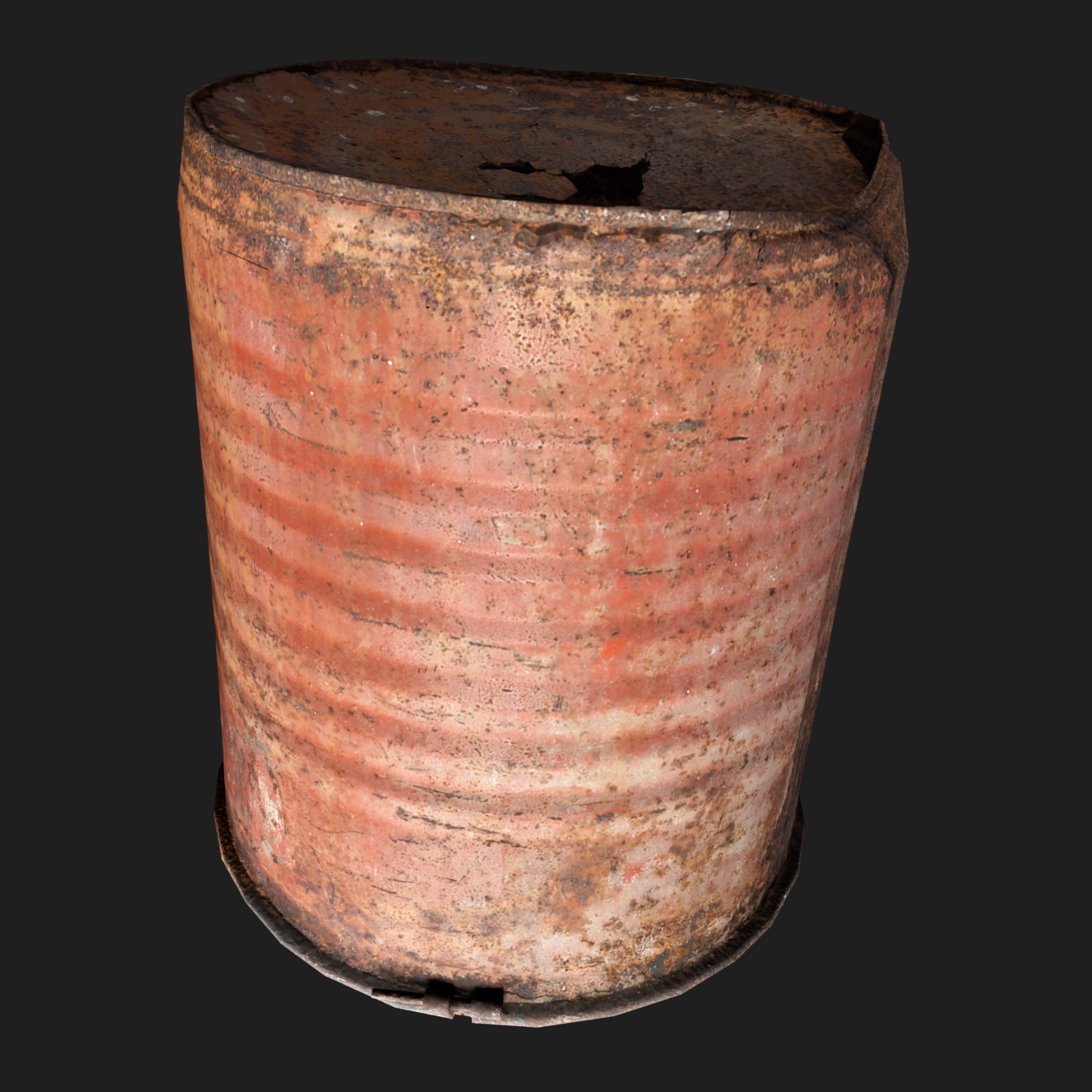3D Red Rusty Barrel