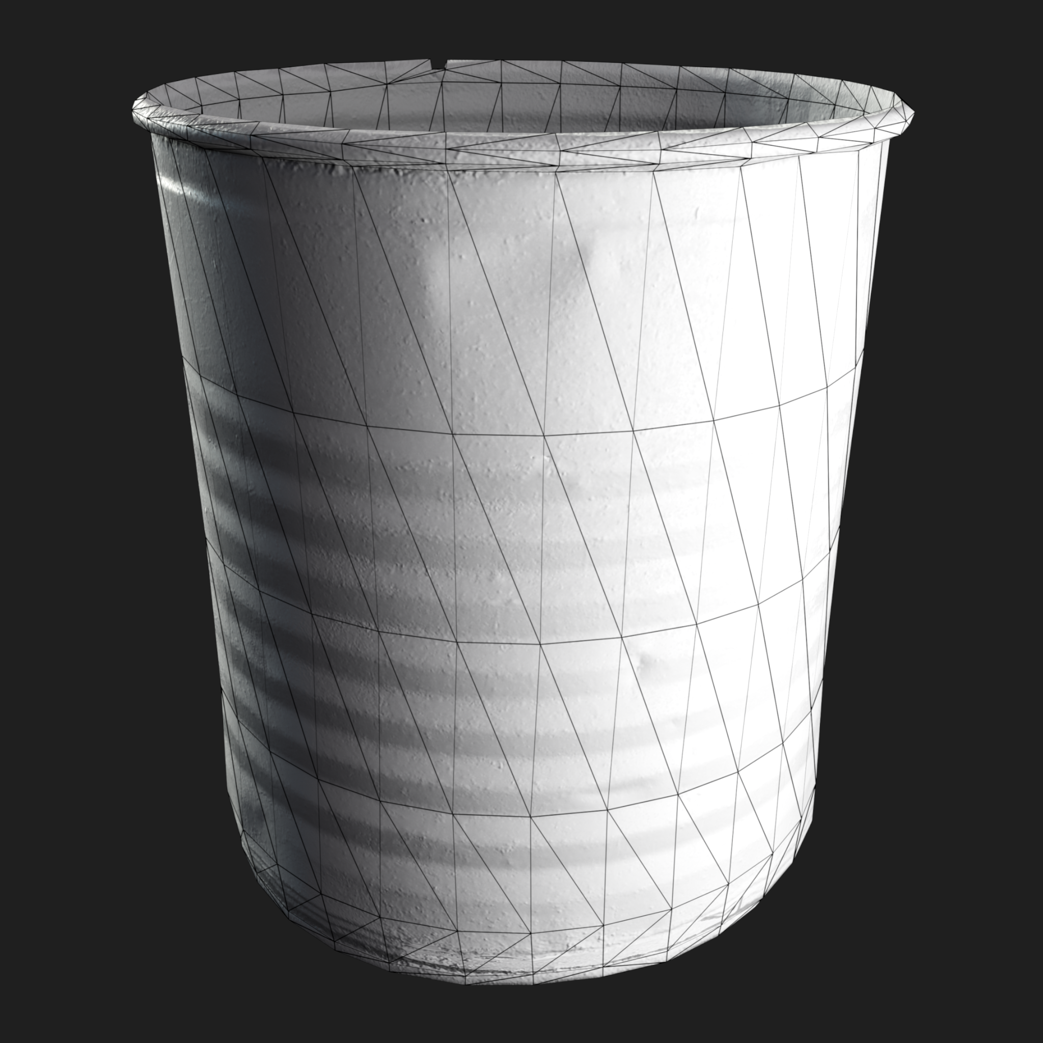 3D Red Rusty Barrel wireframe