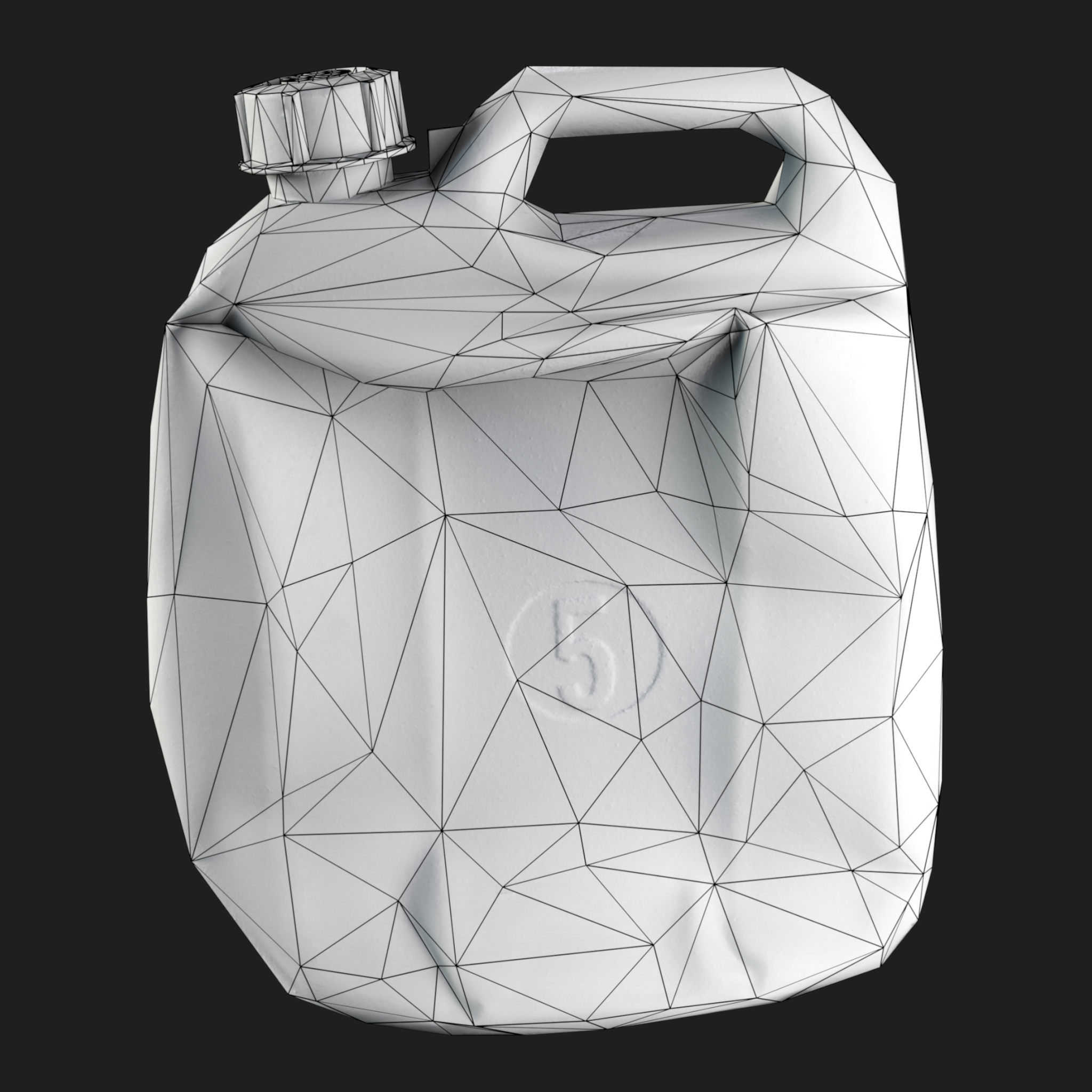 3D Gallon Bottle Rumpled wireframe