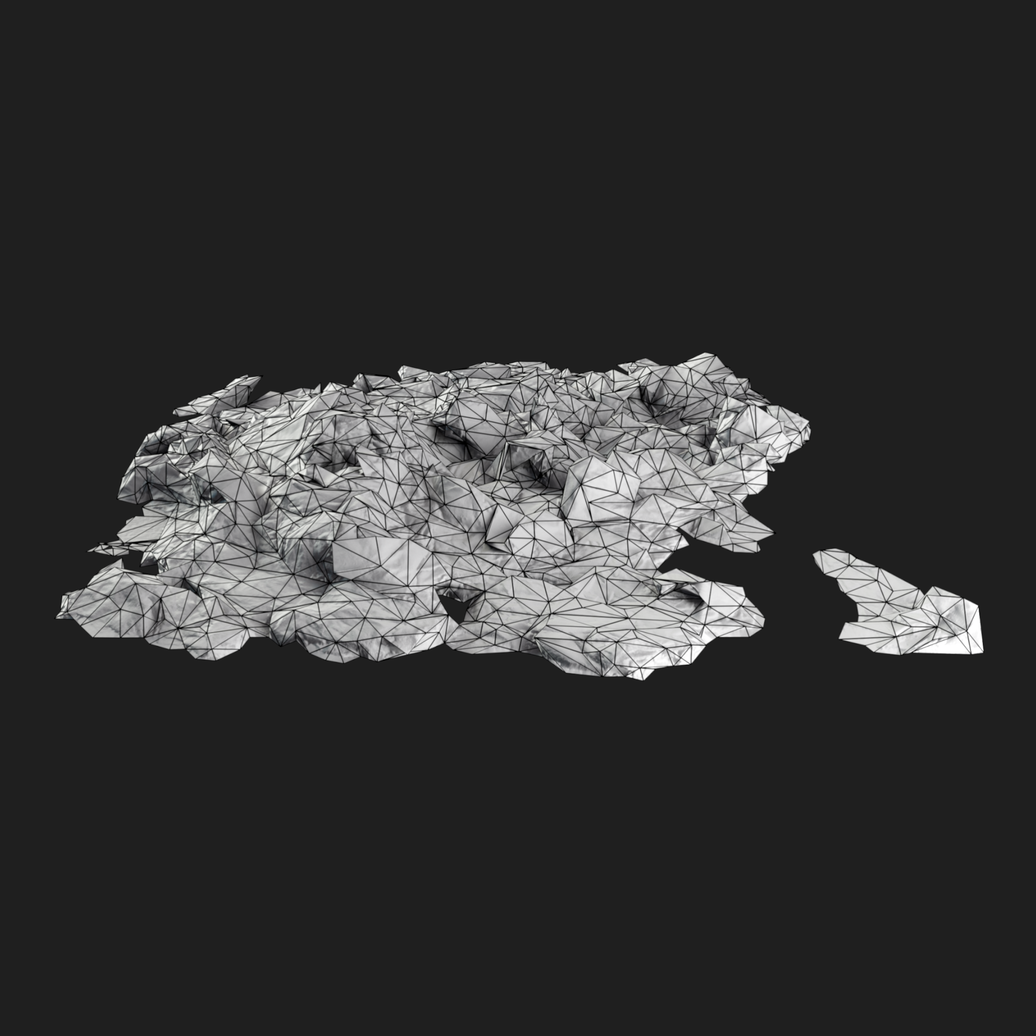 3D Wet Paper Pile wireframe