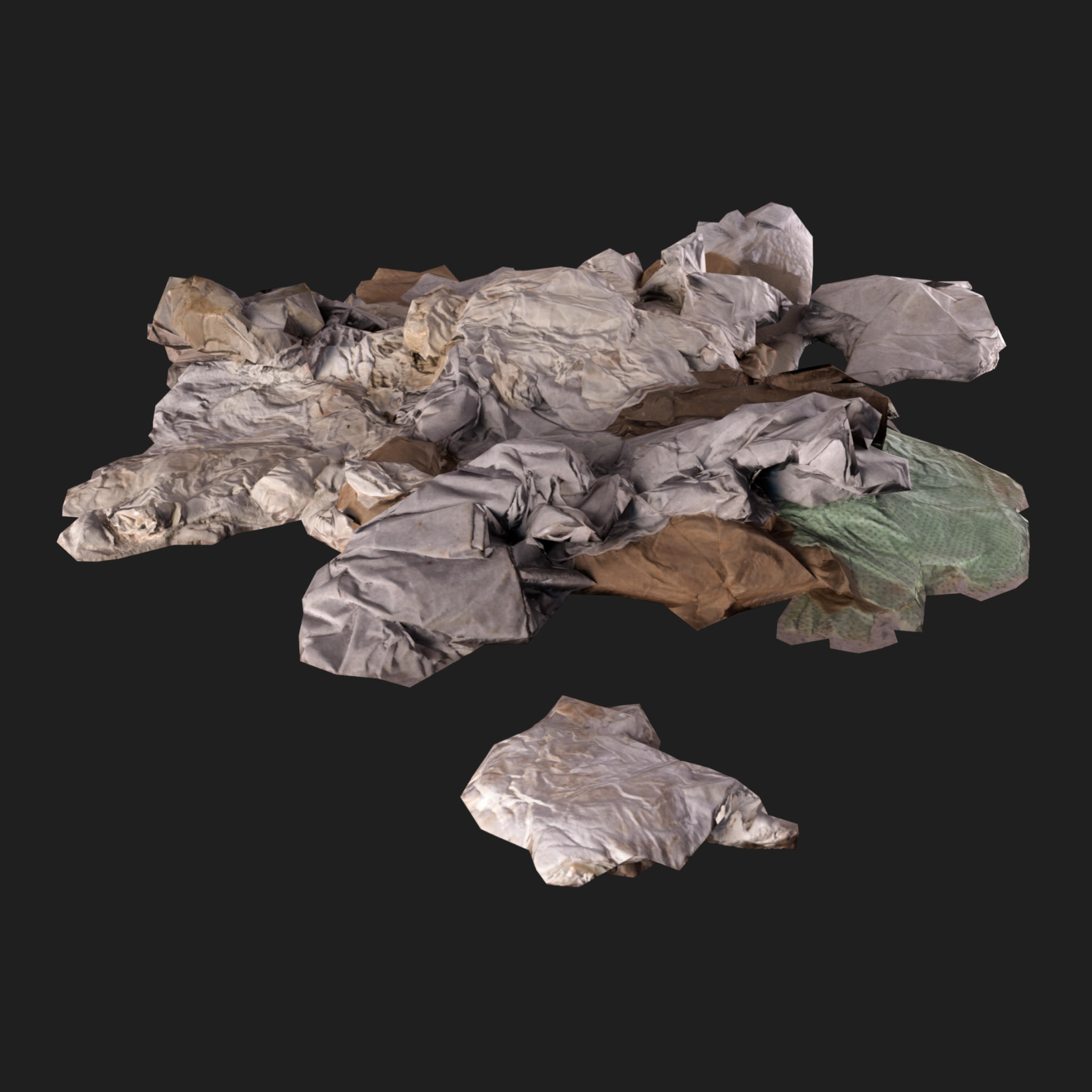 3D Wet Paper Cardboard Pile