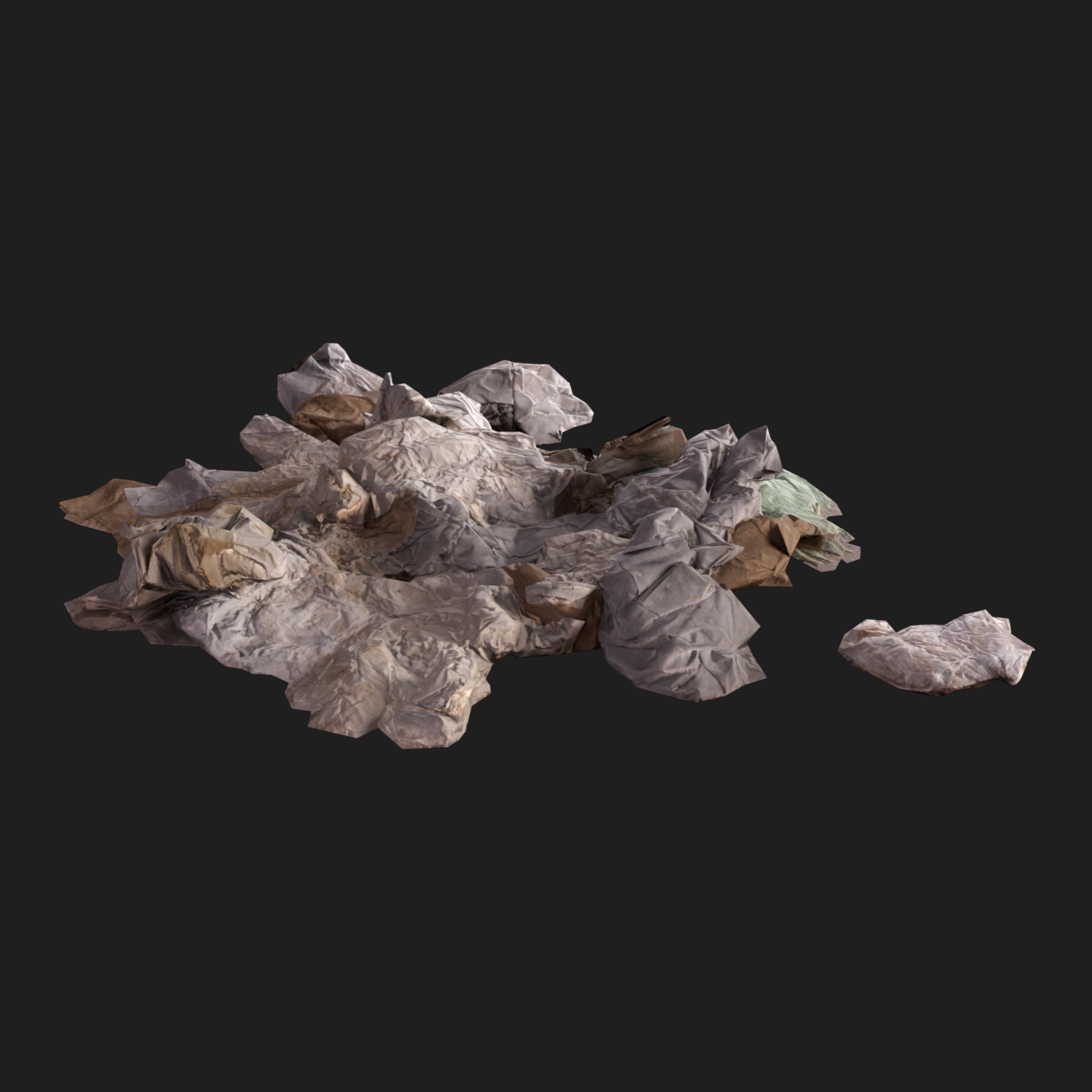 3D Wet Paper Cardboard Pile