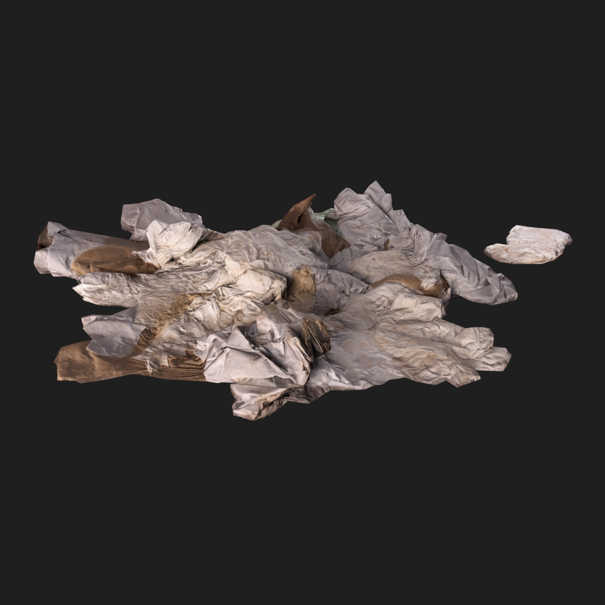 3D Wet Paper Cardboard Pile