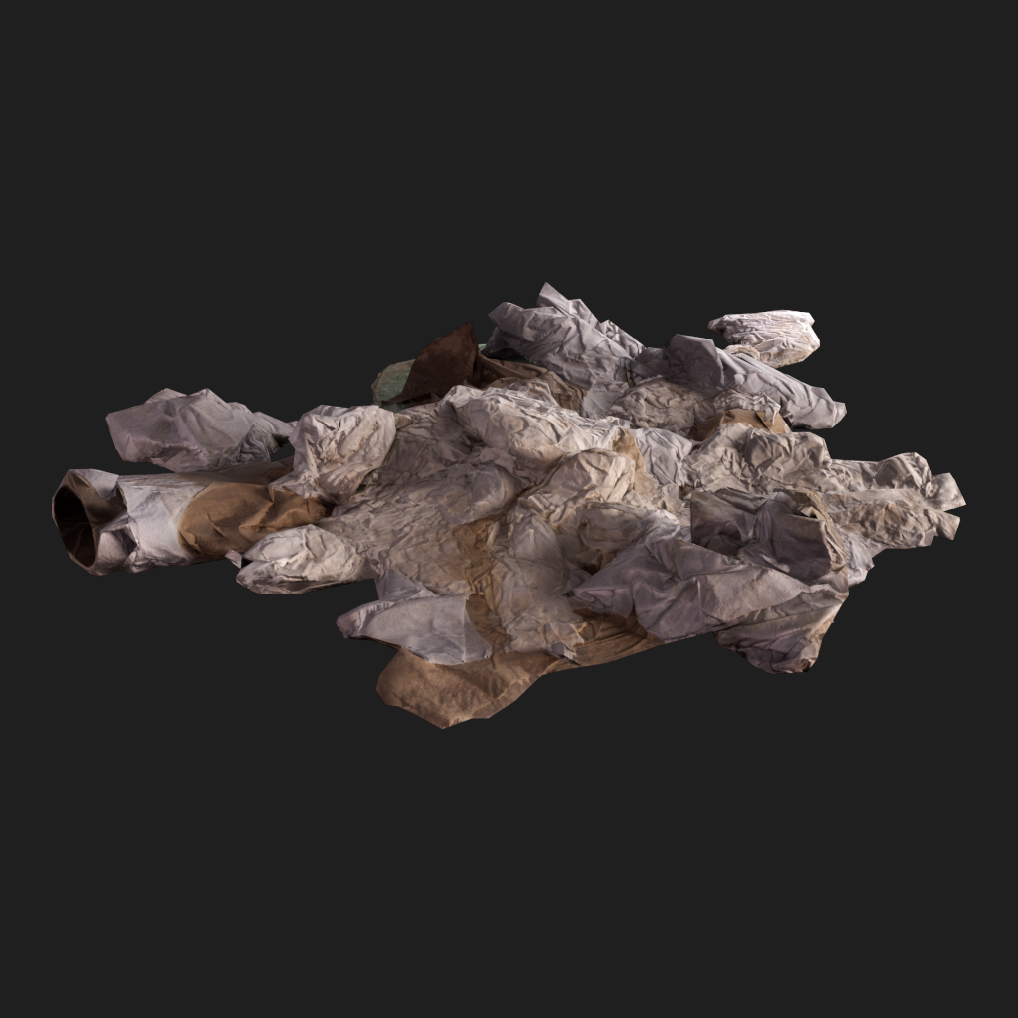 3D Wet Paper Cardboard Pile