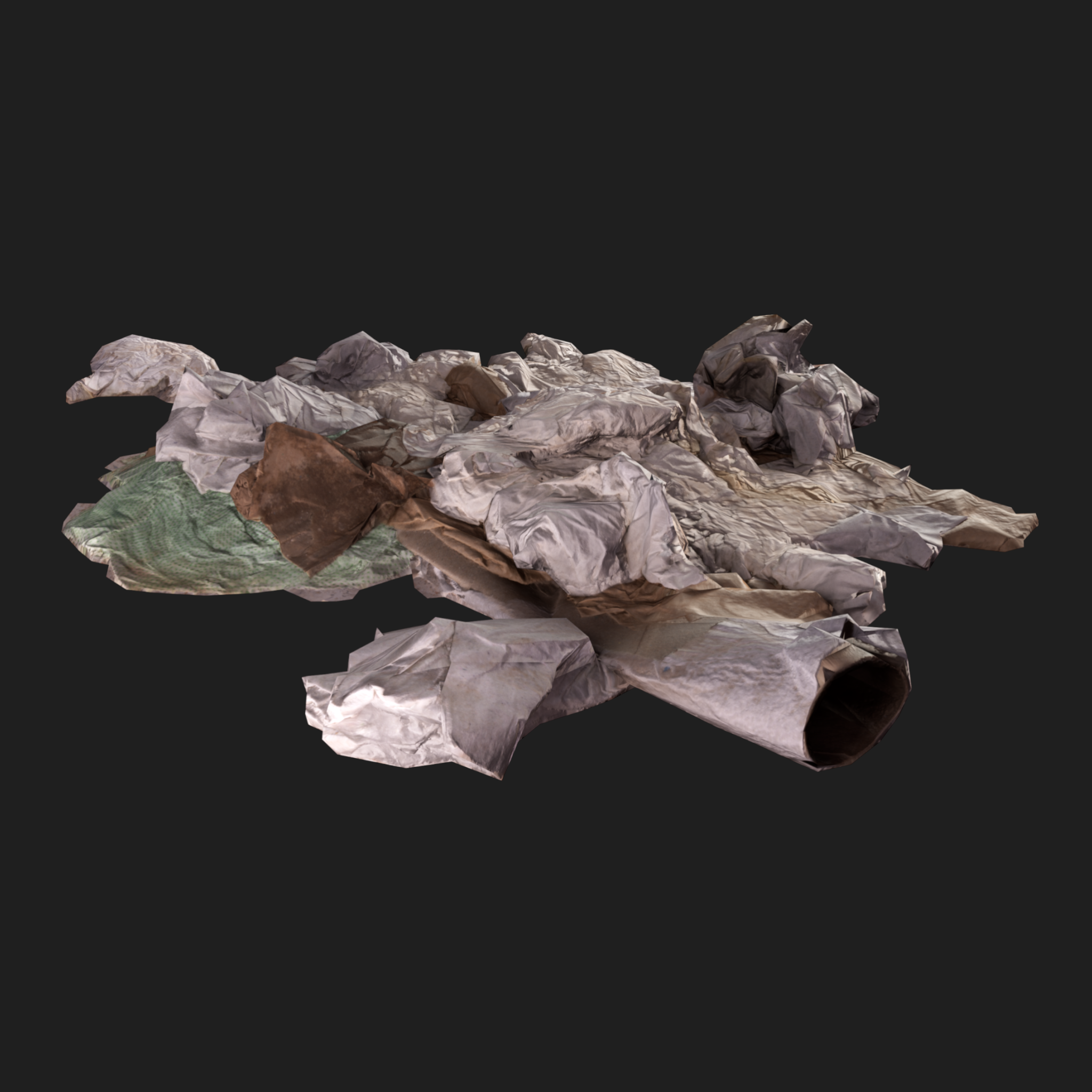 3D Wet Paper Cardboard Pile