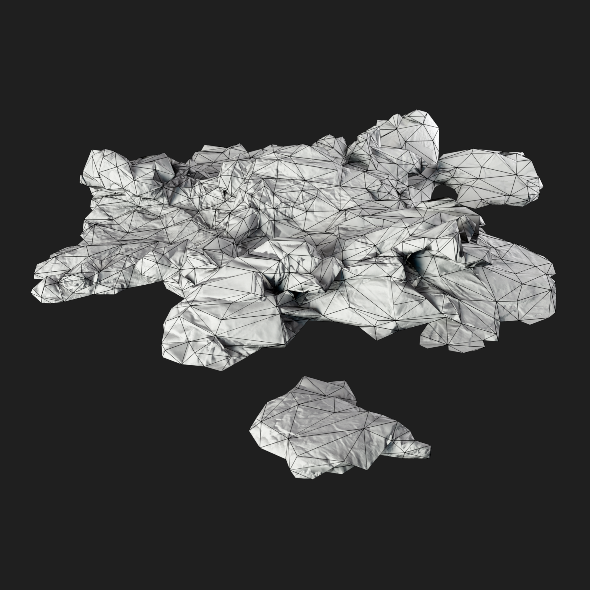 3D Wet Paper Cardboard Pile