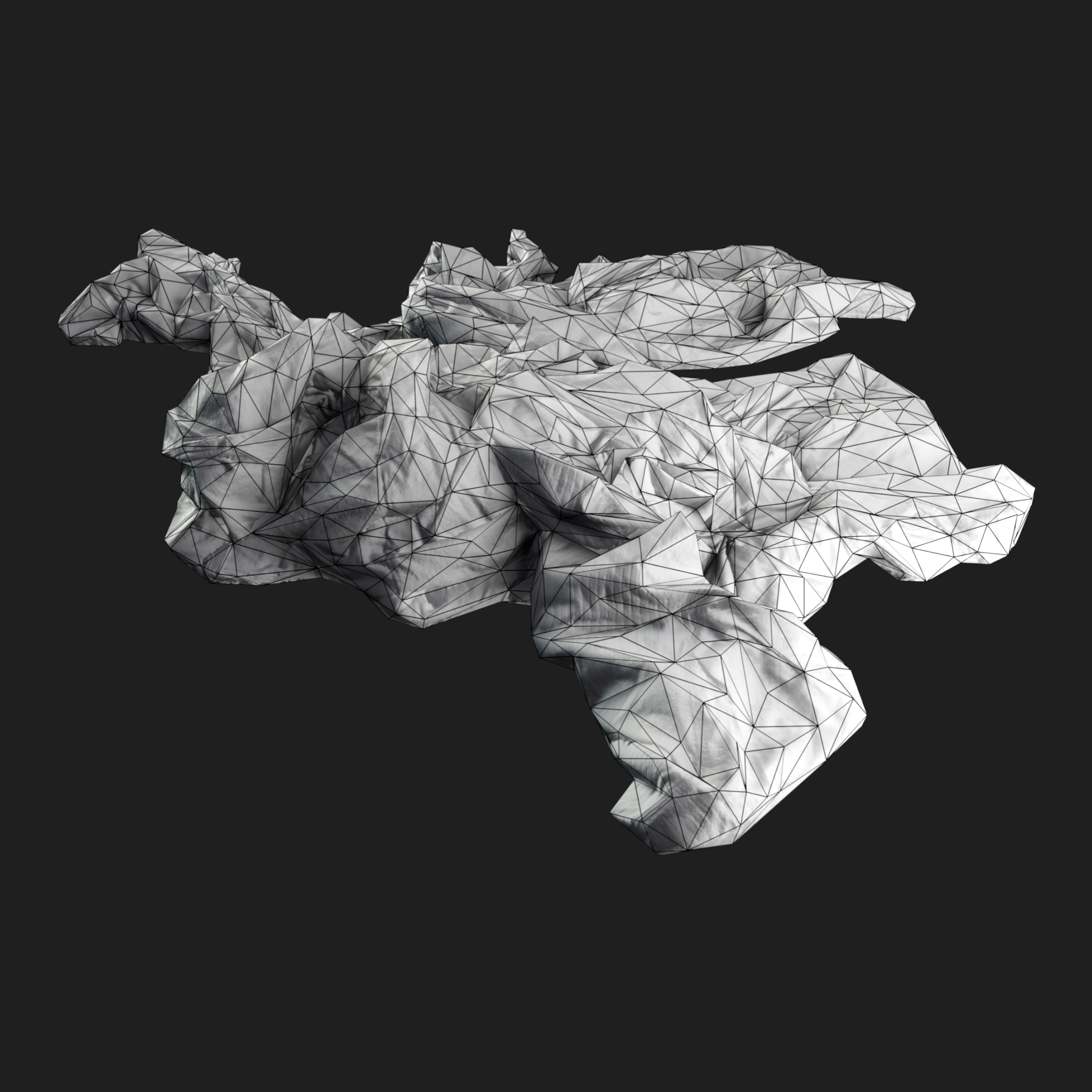3D Pile of Clothes wireframe