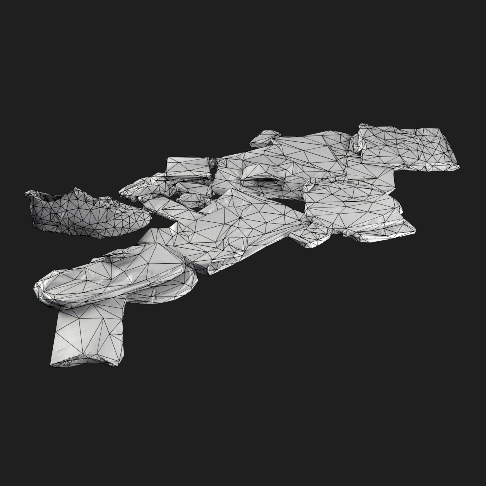 3D Rubbish Floor Mix3 wireframe