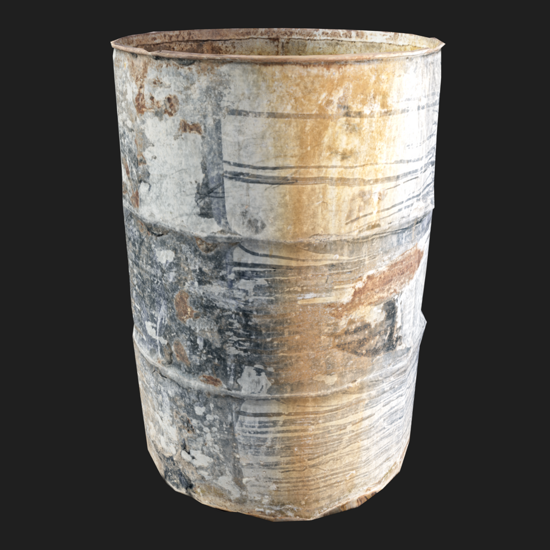 3D model of a rusty barrel created using photogrammetry