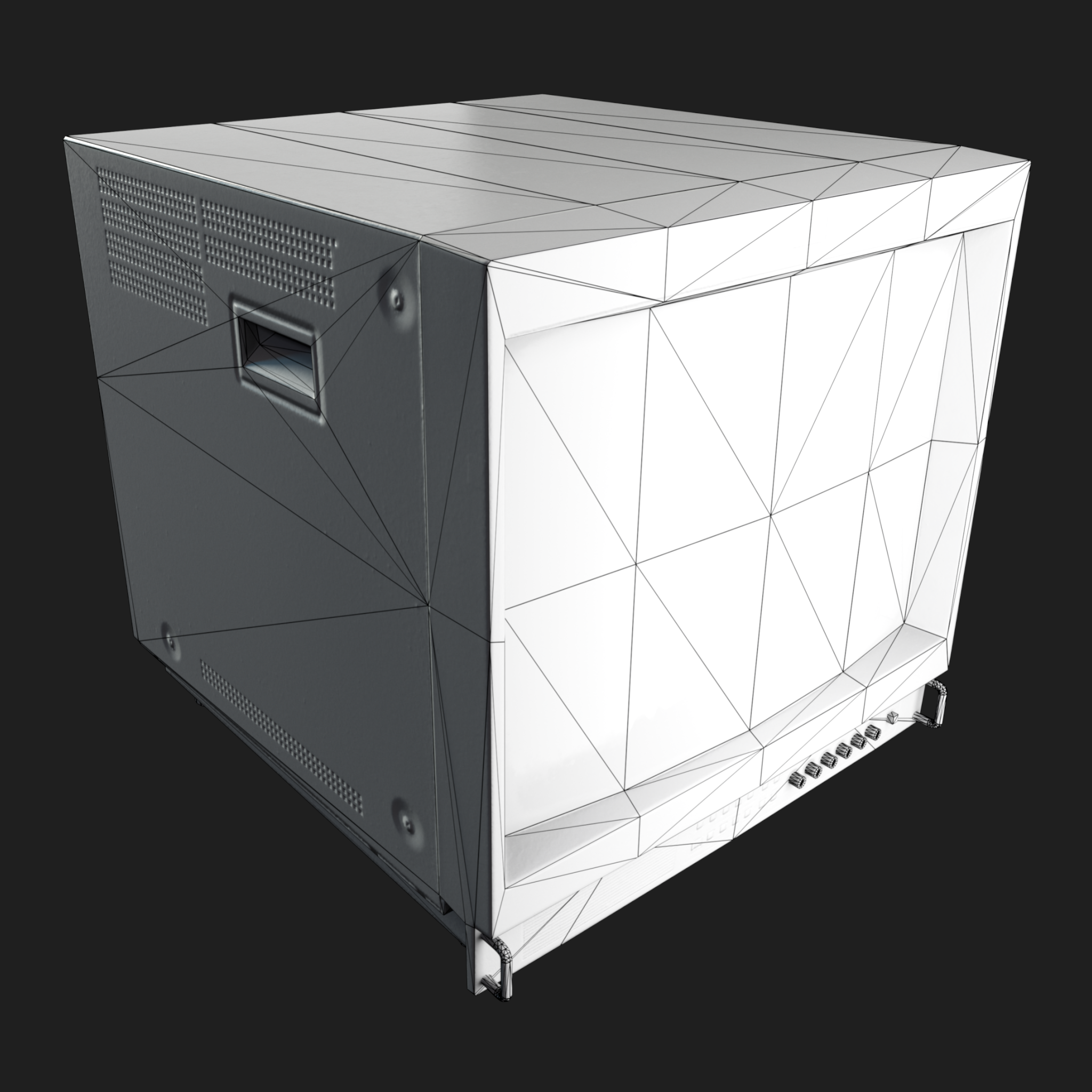 3D model of the Old Sony Monitor wireframe