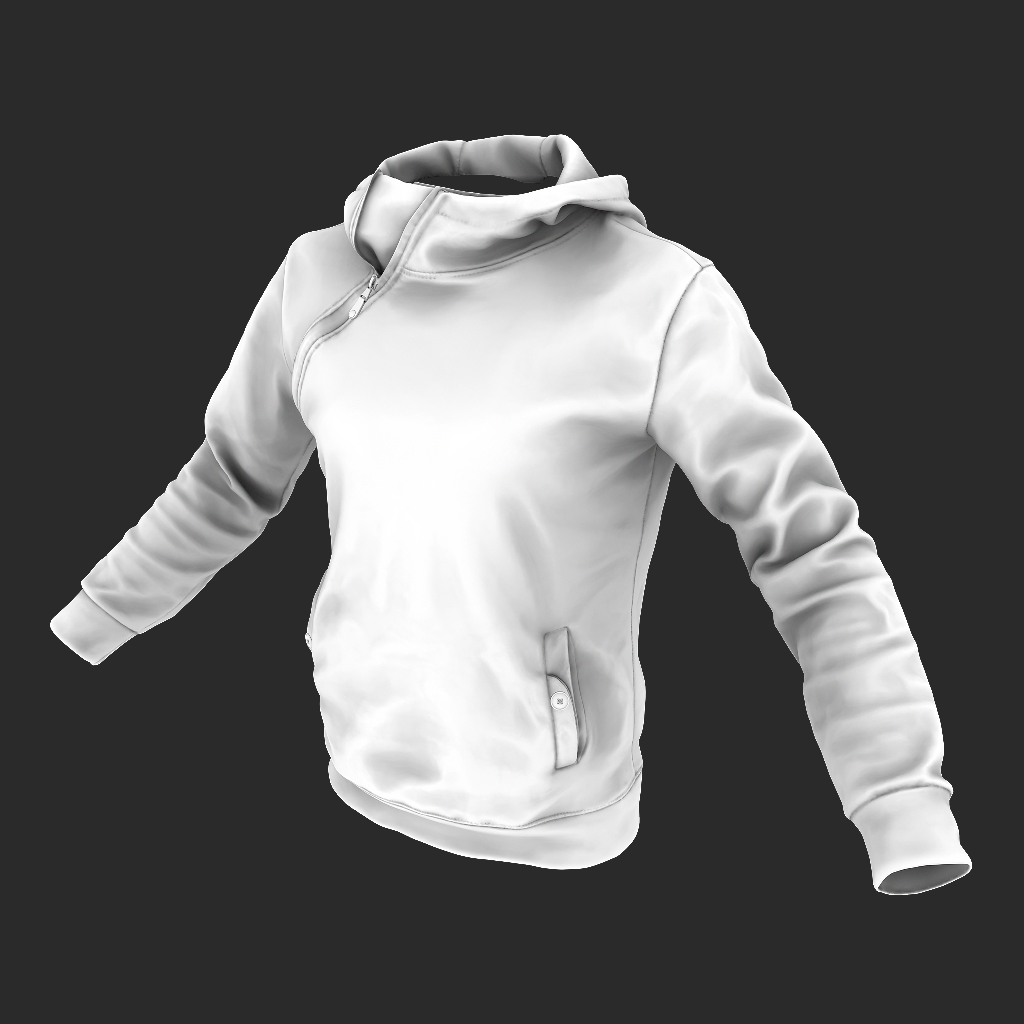 3D Model Gray Mustard Hoodie AO
