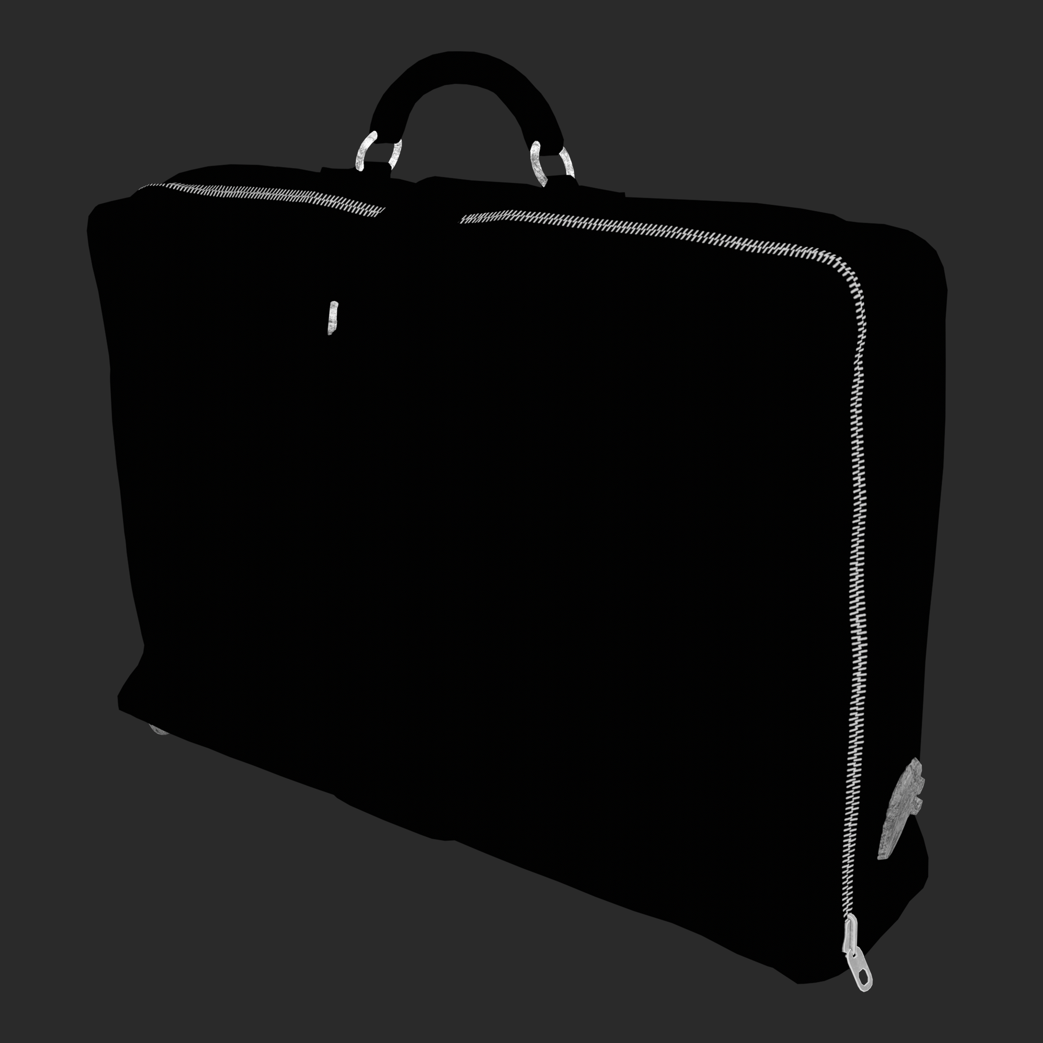 3D Model of Leather Briefcase metallic