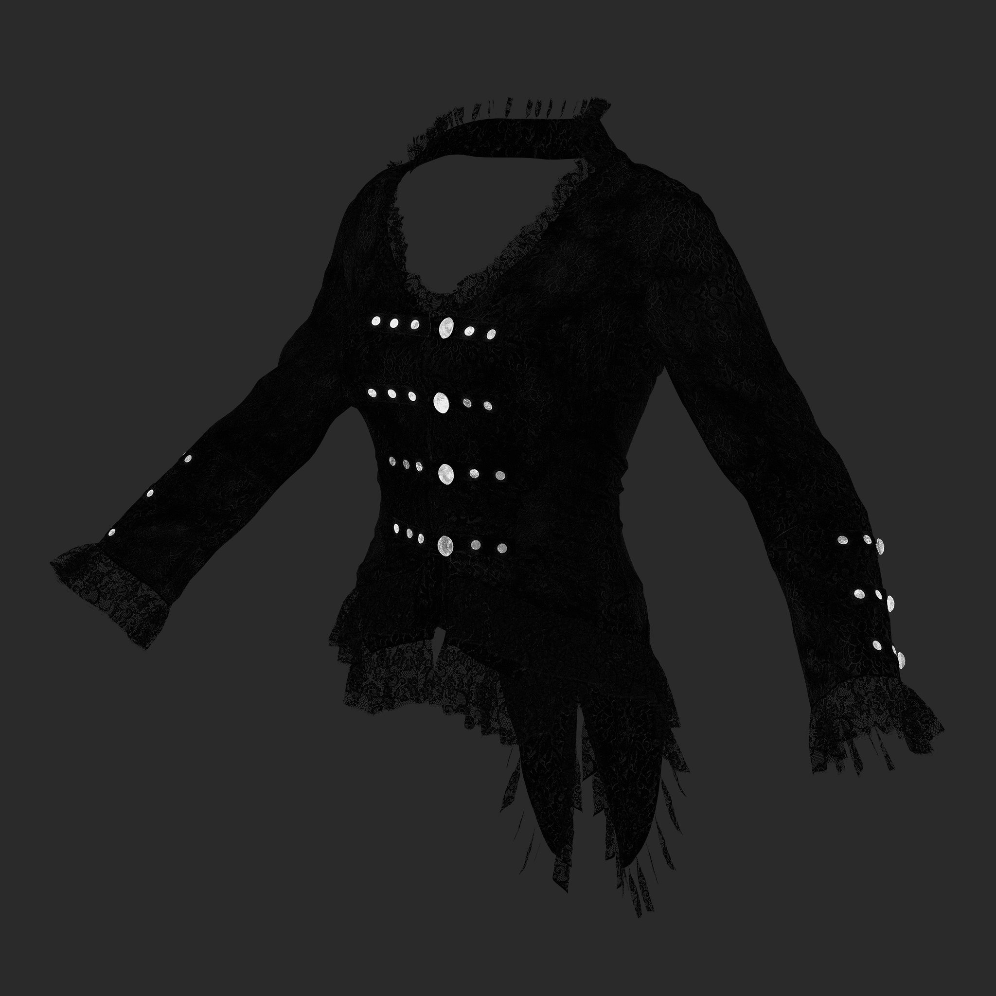 3D Model Steampunk Costume Blouse_metallic