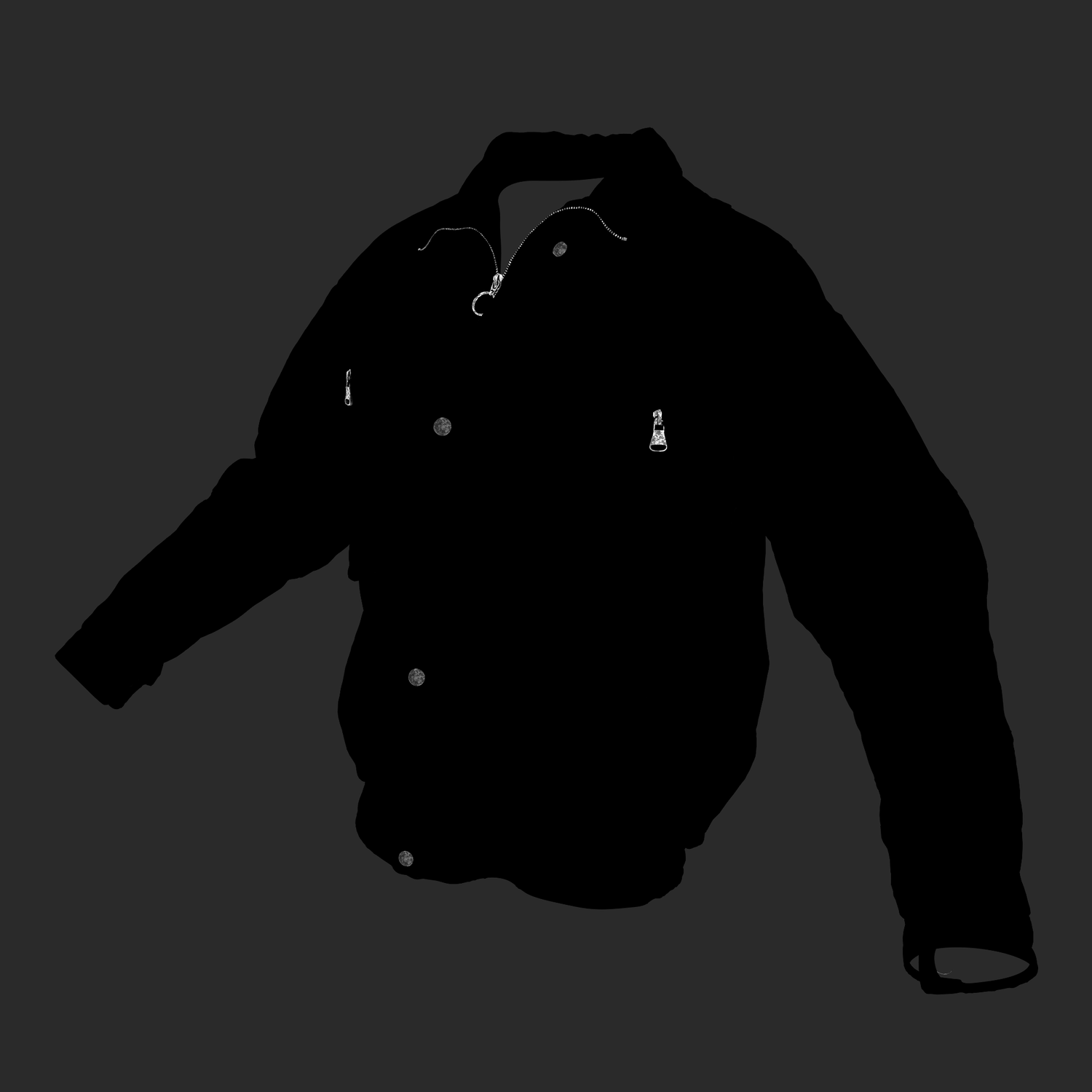 3D model Leather Snap Closure metalic