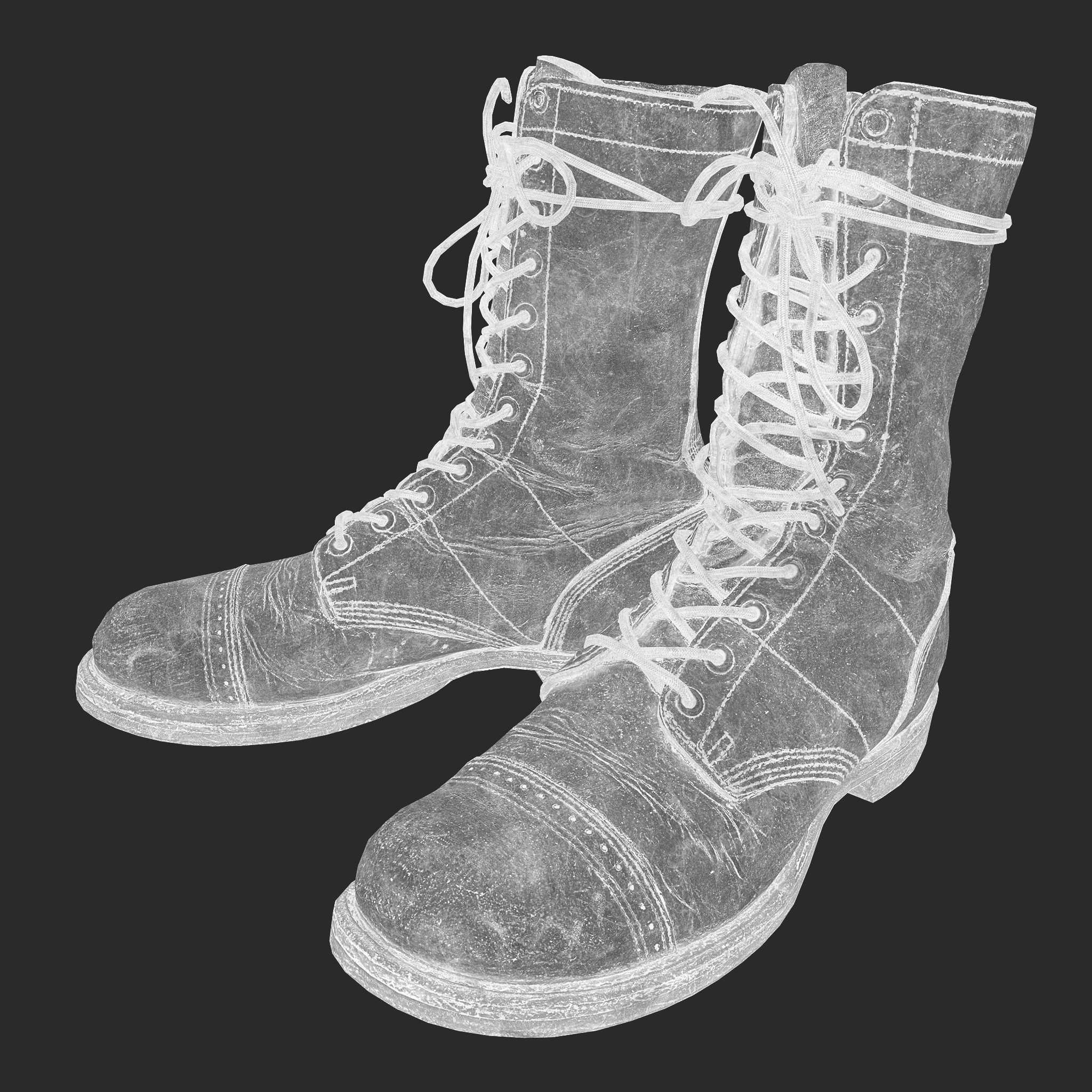 High detailed 3D model US Paratrooper Jump Boots roughness