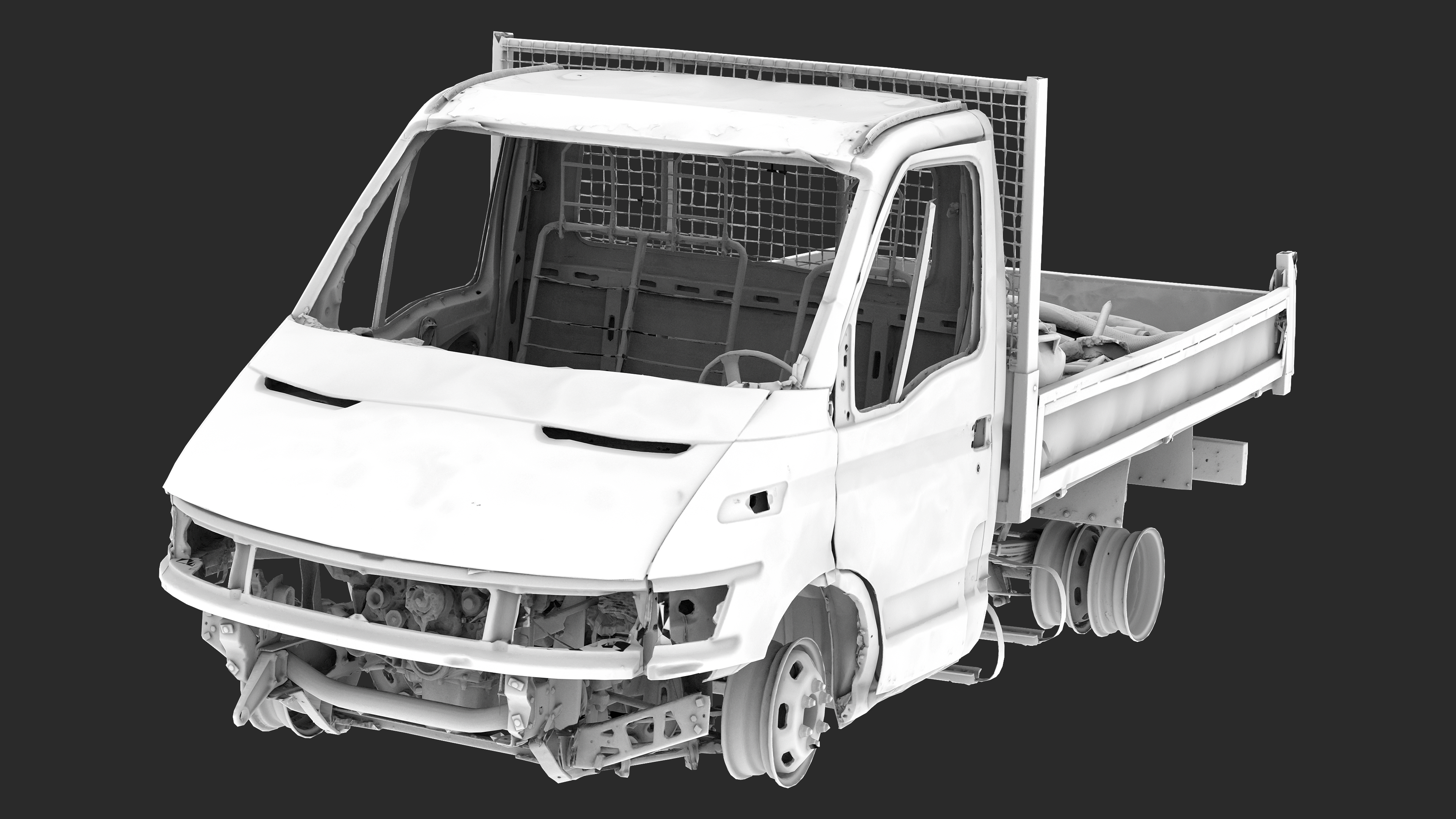3D Burned-Out Iveco Daily Truck